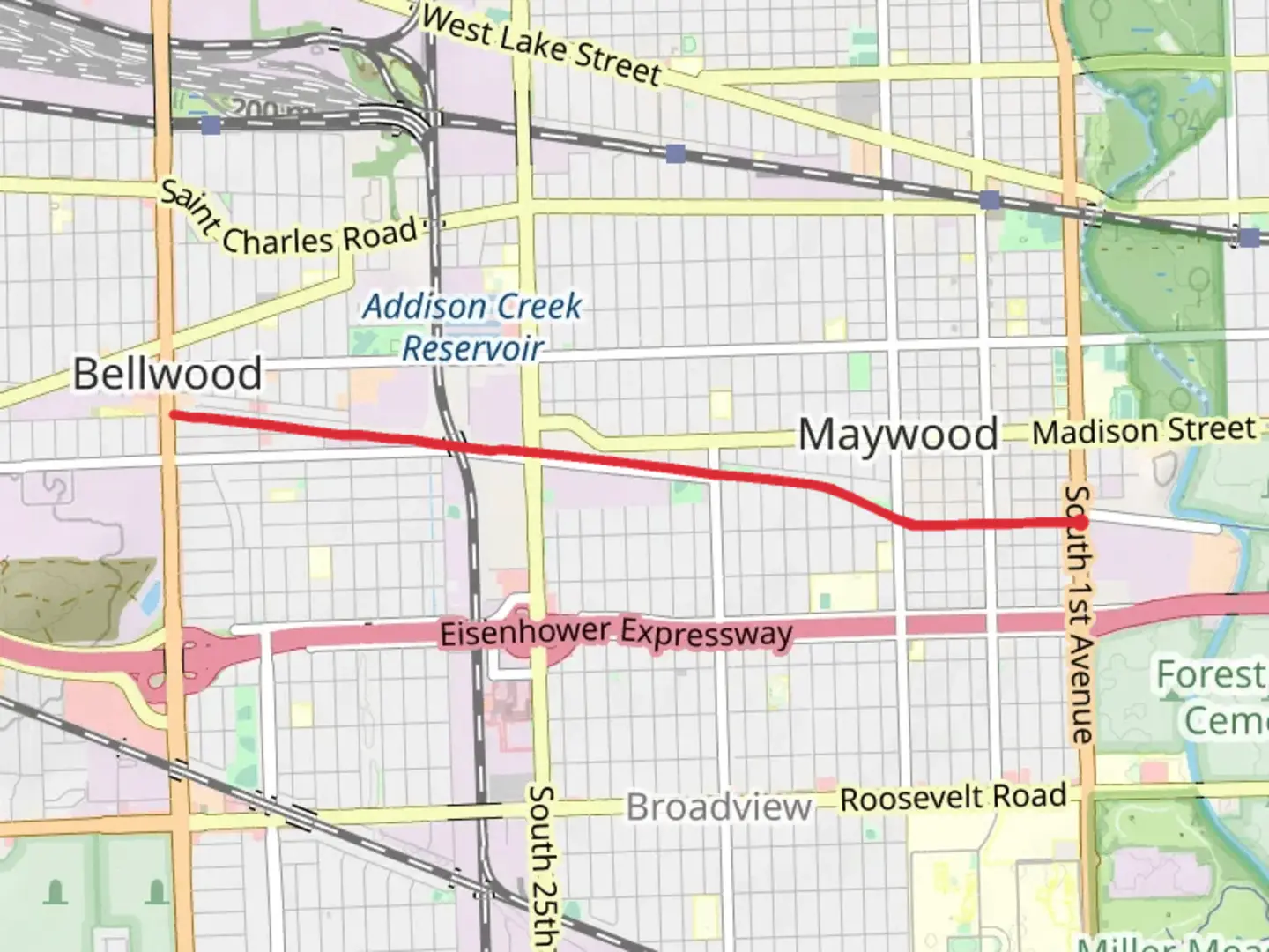An image depicting the trail Illinois Prairie Path - Short and its surrounding area.