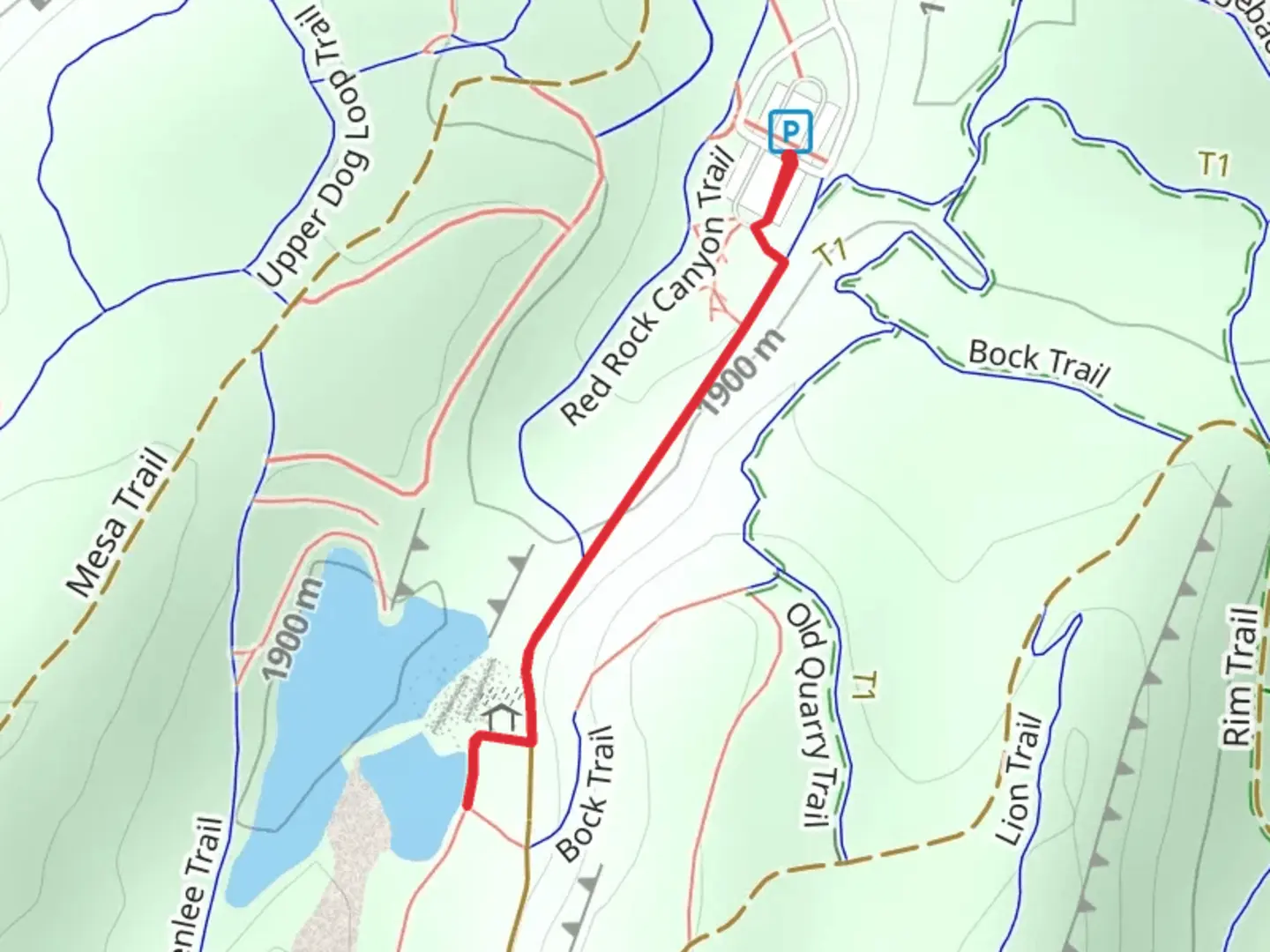 An image depicting the trail Red Rock Canyon Trail and its surrounding area.