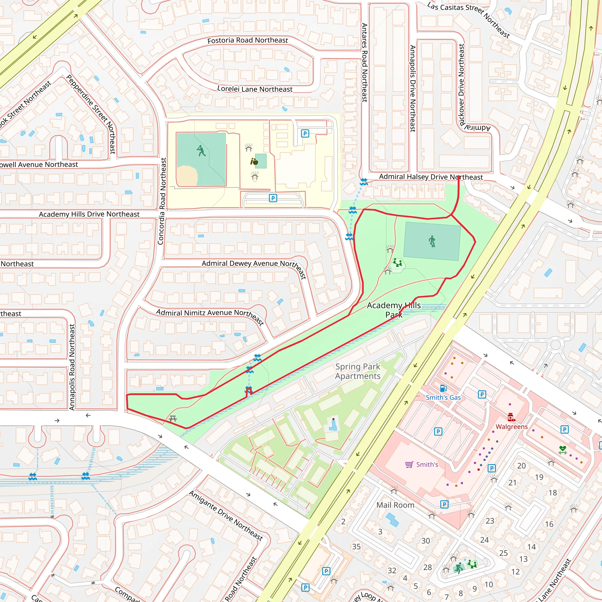 Academy Hills Park mobile static map