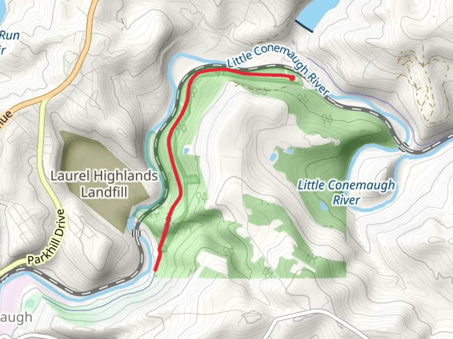 An image depicting the trail Staple Bend Tunnel Trail and its surrounding area.