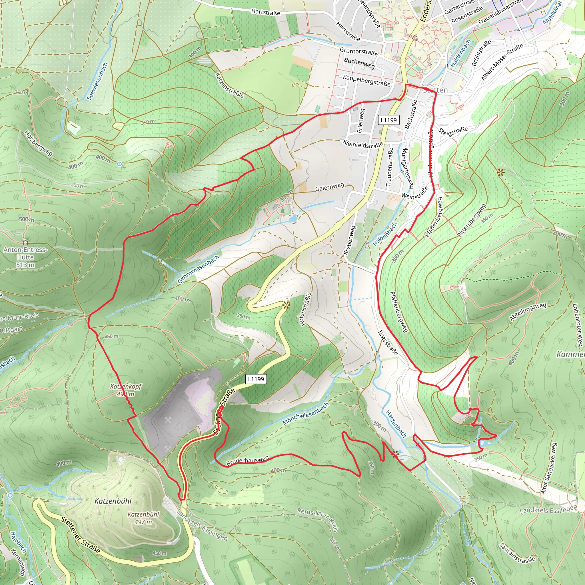 Katzenkopf via Grimmelshäuser Wegle mobile static map