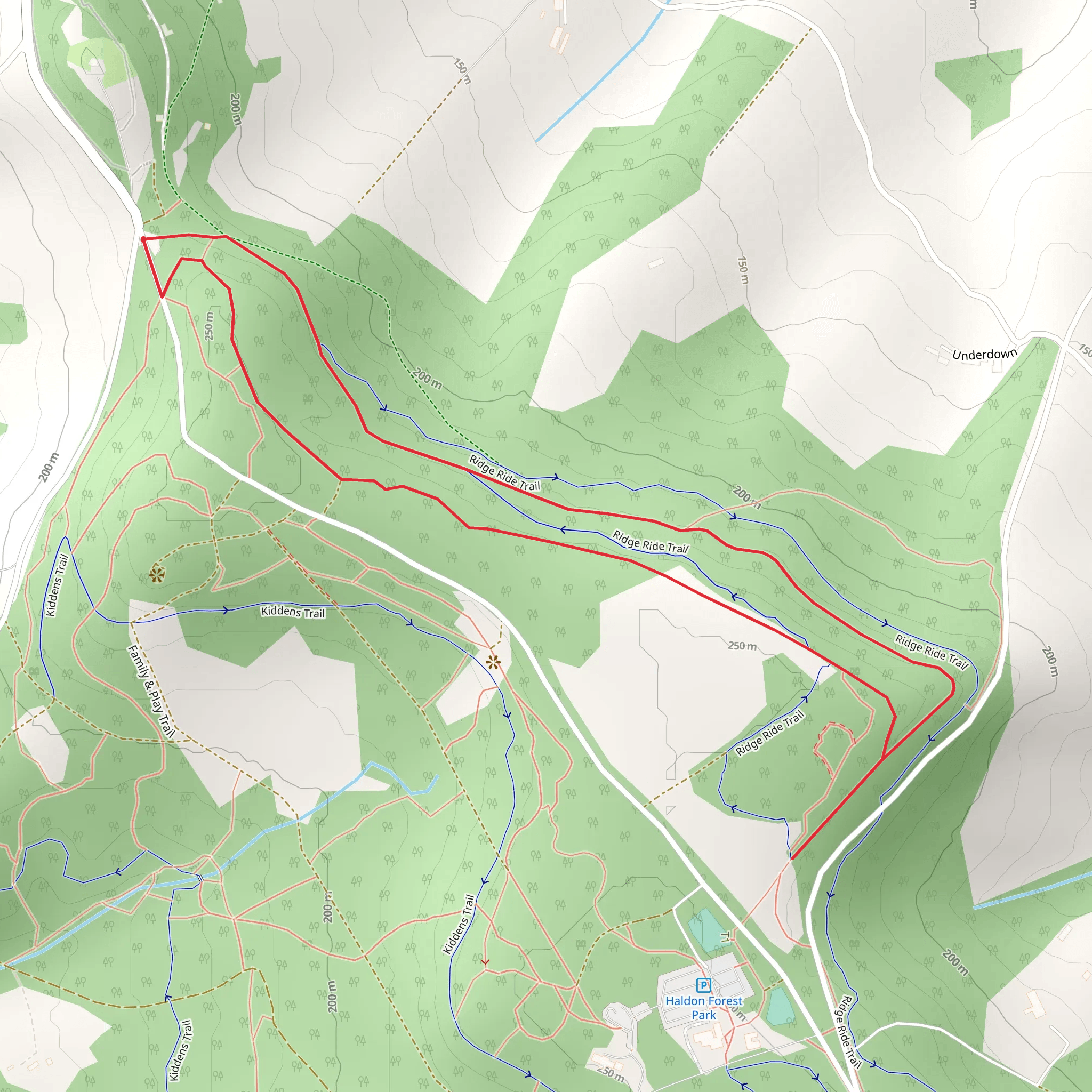 Tower Wood and Haldon Plantation Loop mobile static map