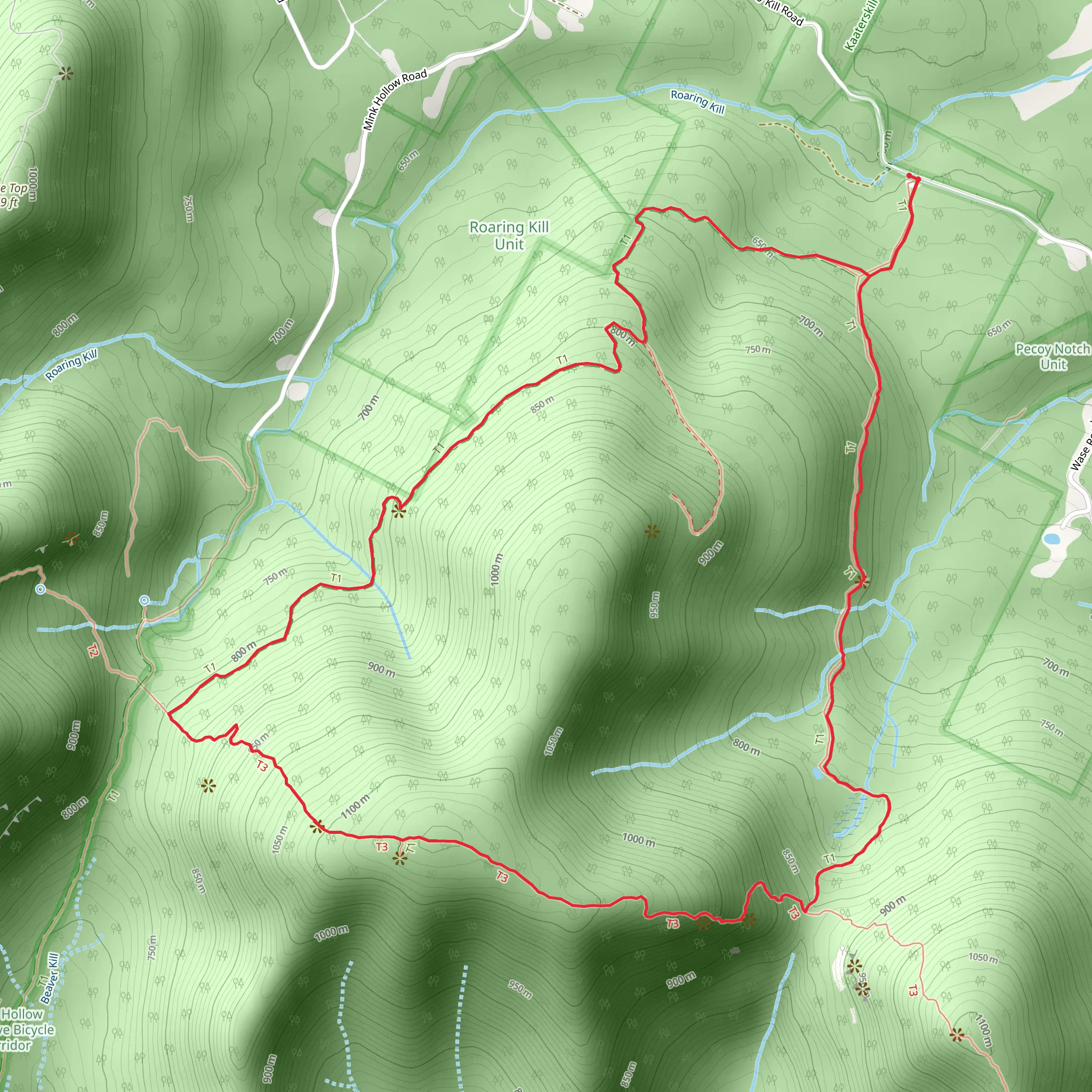 Sugarloaf Mountain Pecoy Notch Trail and Mink Hollow Trail mobile static map