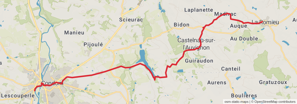Camino Strasbourg-Saint Jean Pied de Port via Le Puy stage 71 Map