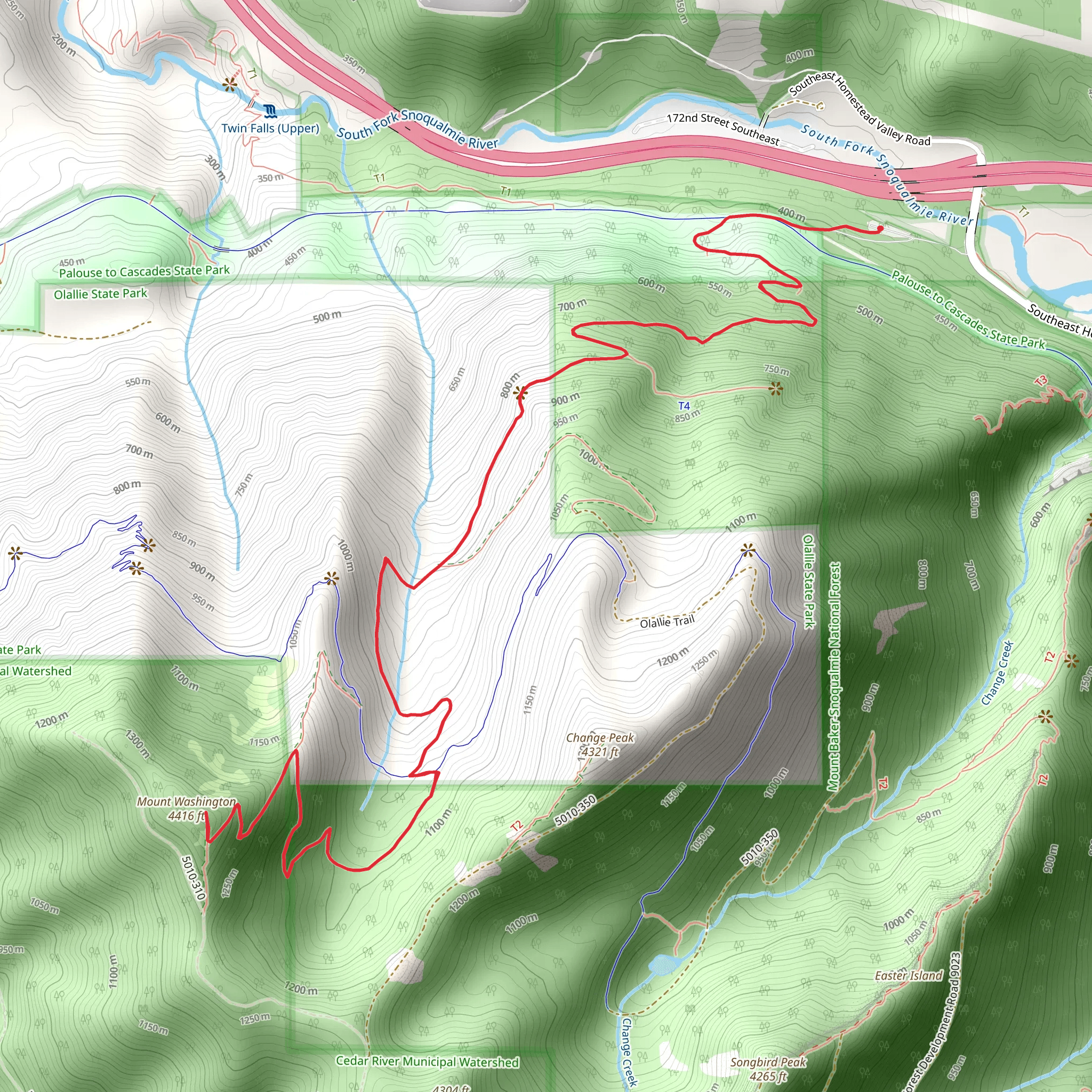 Mount Washington Trail mobile static map