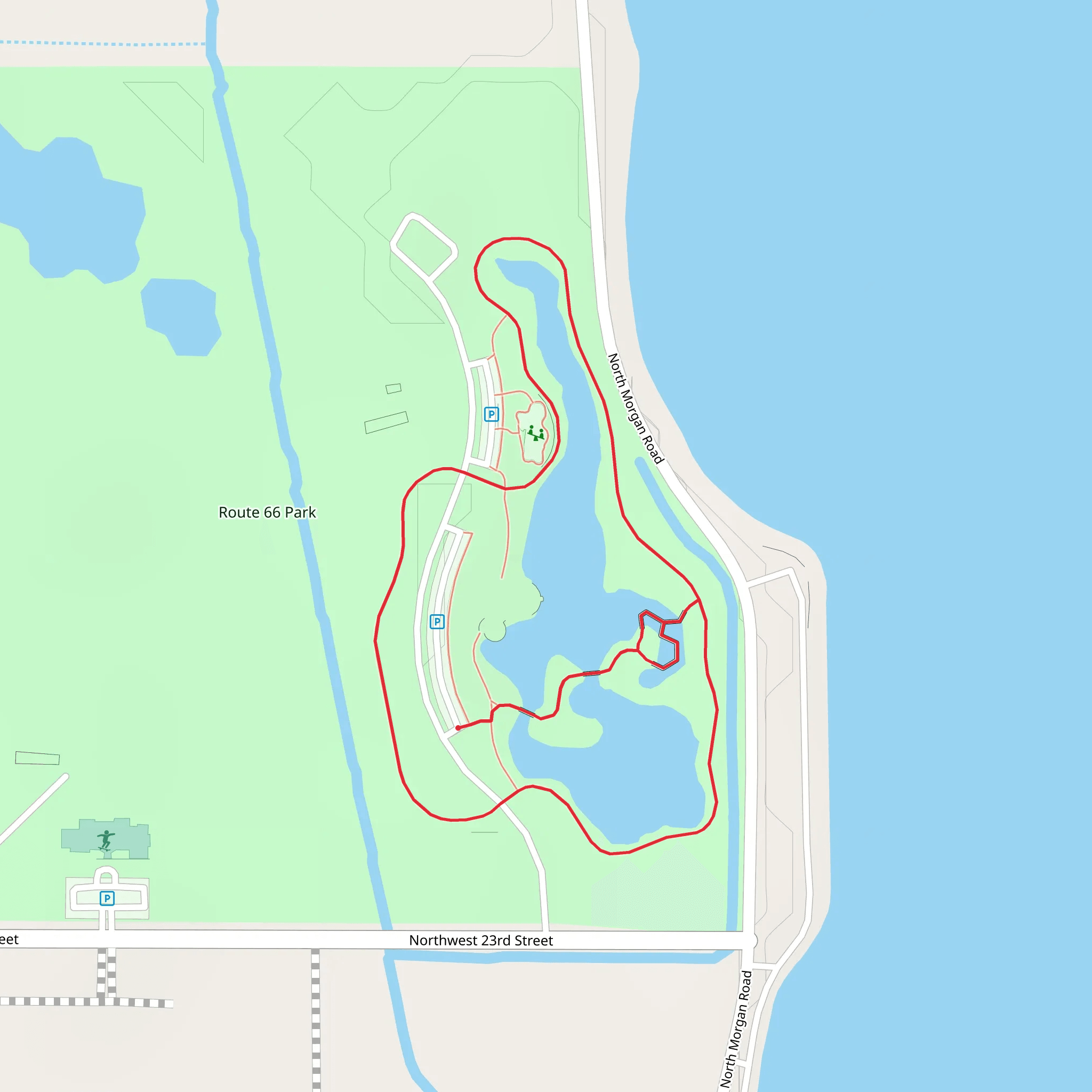 Lake Overholser West Loop mobile static map