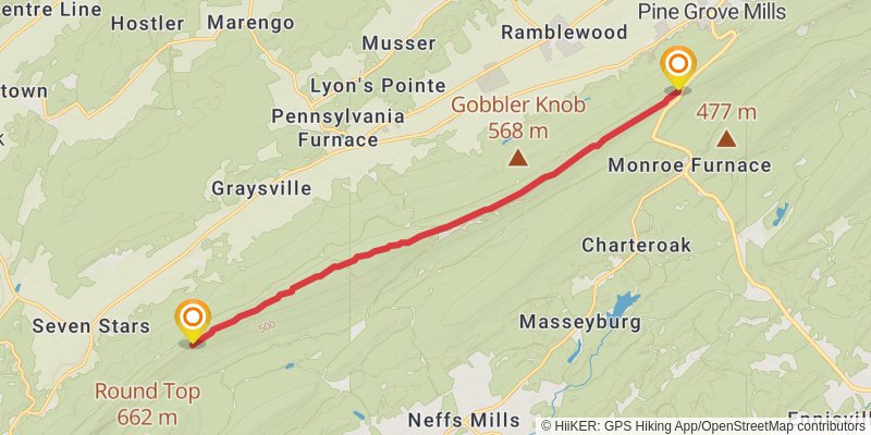 Mid State Trail - Pennsylvania stage 8 Map