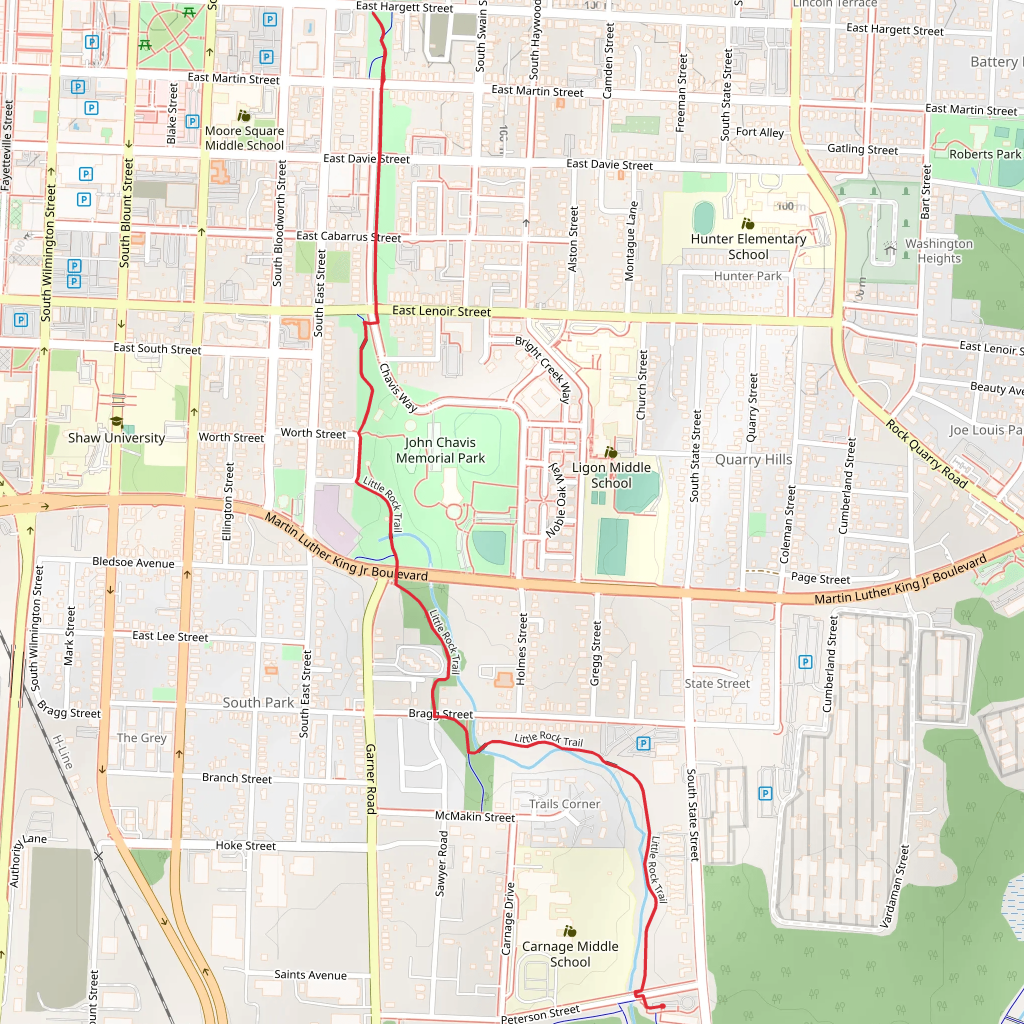 Little Rock Trail mobile static map