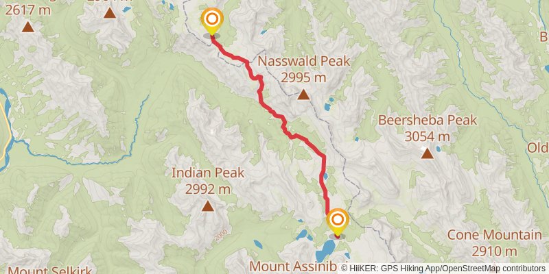 Great Divide Trail stage 26 Map