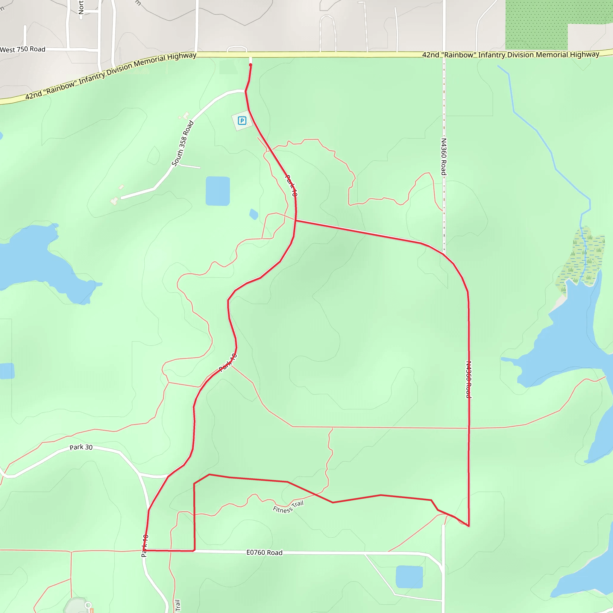 Sequoyah State Park Loop - North mobile static map
