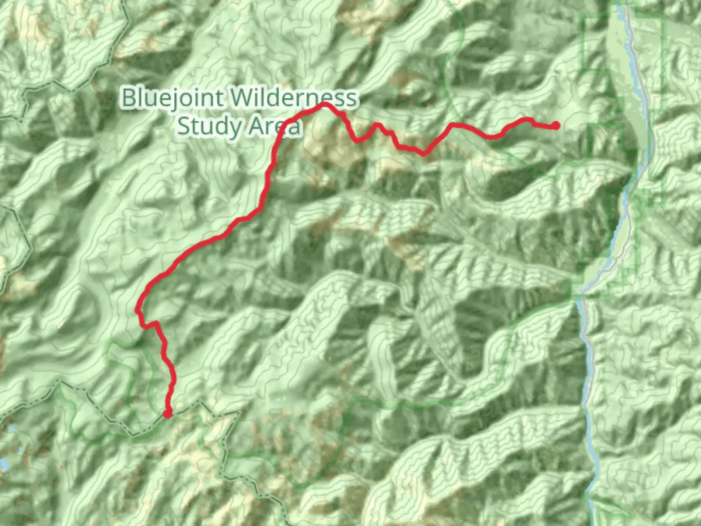 An image depicting the trail Razorback Ridge Trail and its surrounding area.