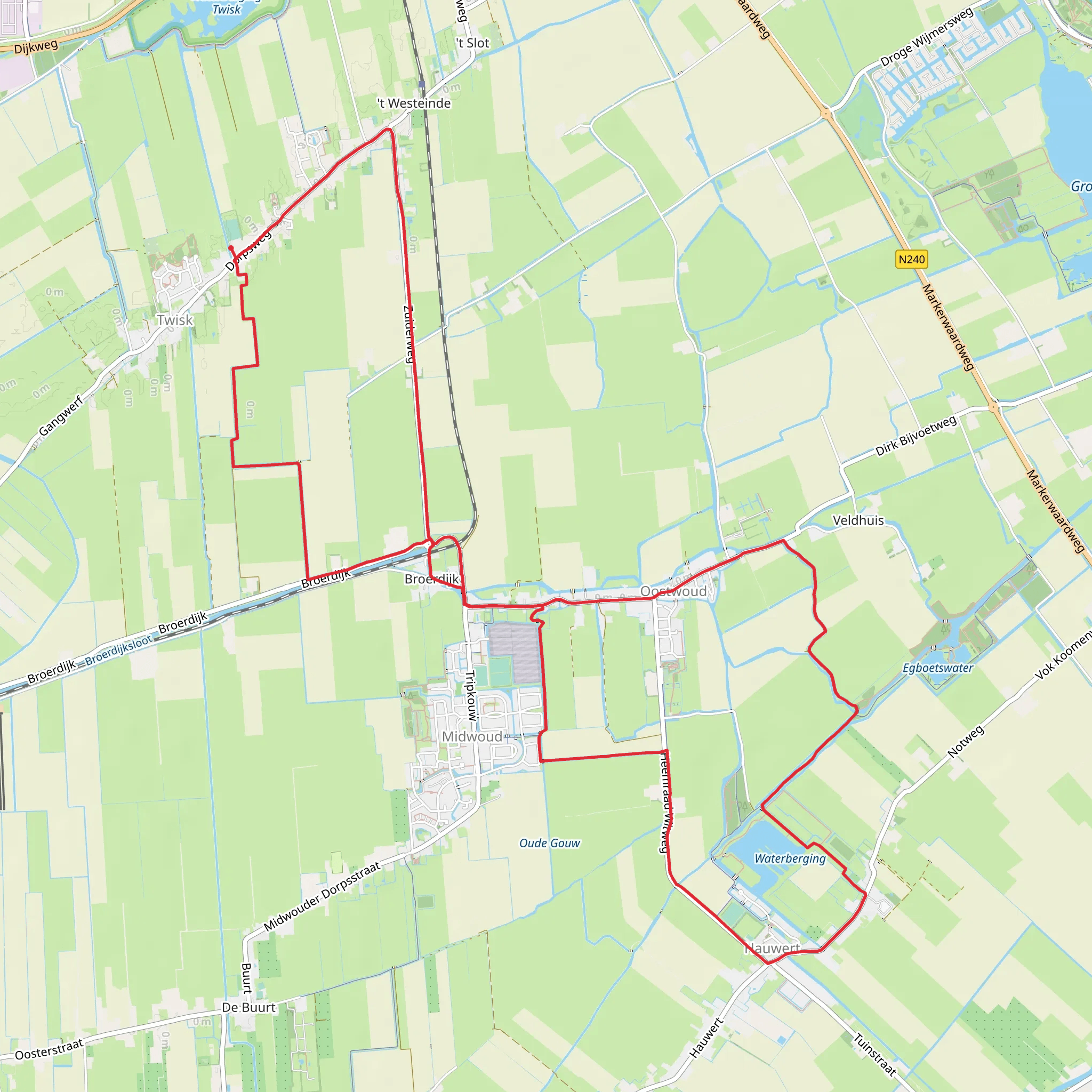 Broedijk Route, Heemraad Witweg and Sluispolderpad Loop mobile static map