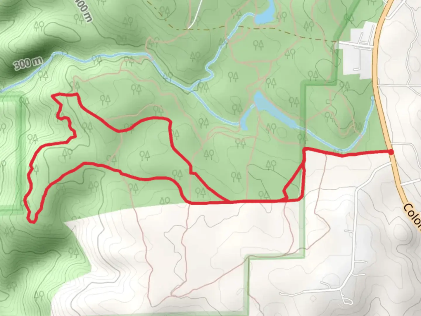 An image depicting the trail Rim Trail and Olmstead Loop Trail and its surrounding area.