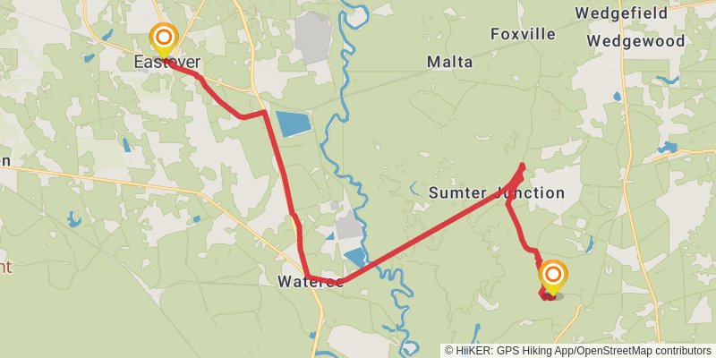 Palmetto Trail stage 28 Map