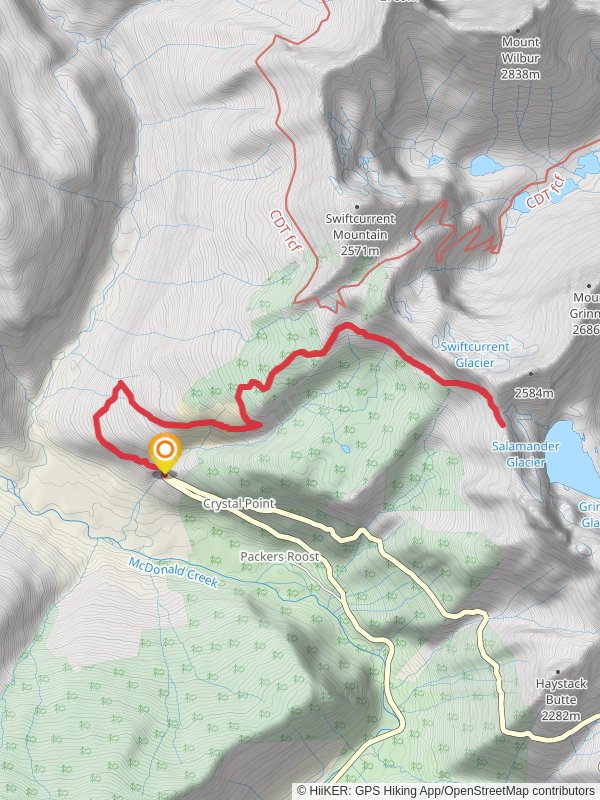 Salamander Glacier-Garden Wall via Granite Park Trail