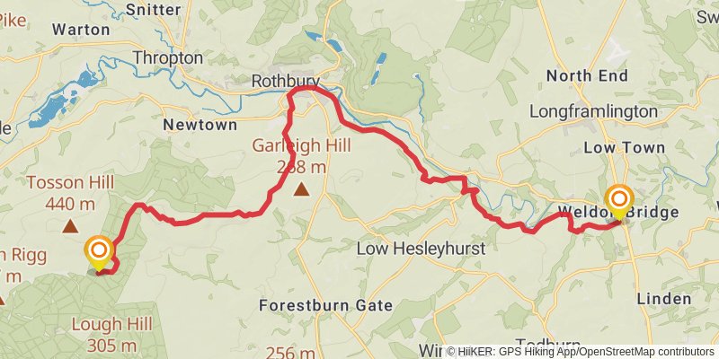 Carlisle to Cat and Fiddle Walk stage 13 Map