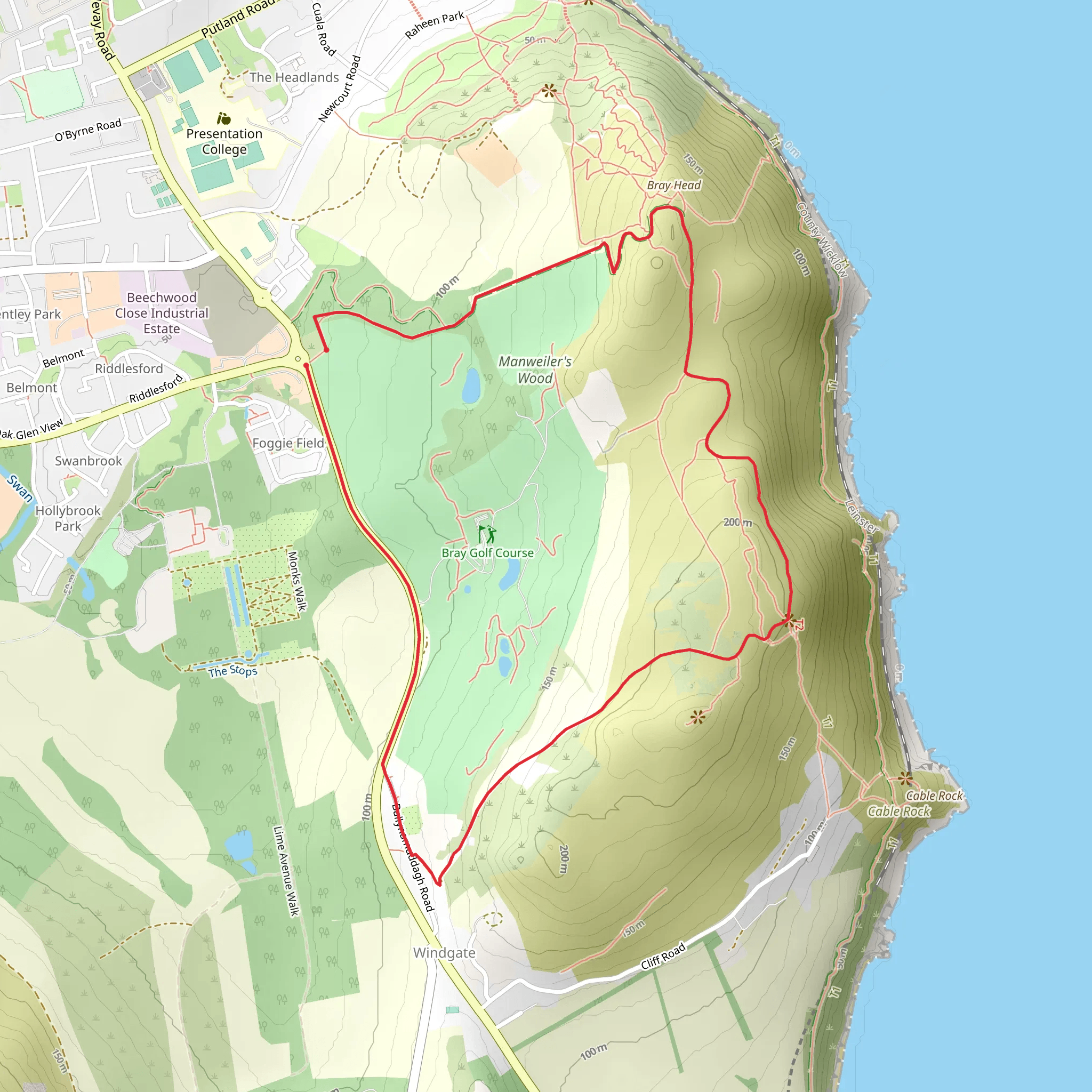 Bray Head Loop Walk mobile static map