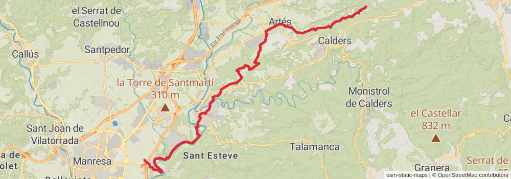 GR 151 Caminos del Obispo y Abad Oliva stage 3 Map