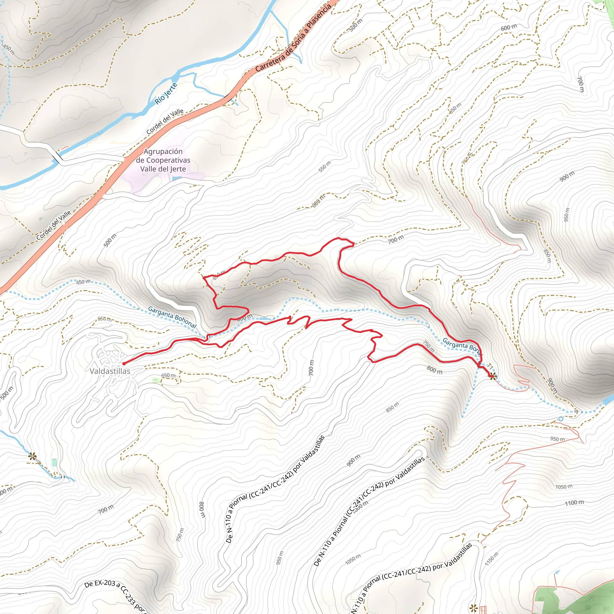 Caozo Waterfall Route SL CC 32 mobile static map