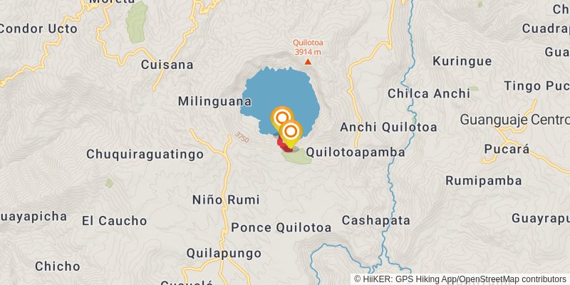 Laguna Quilotoa Trek spur 2 Map