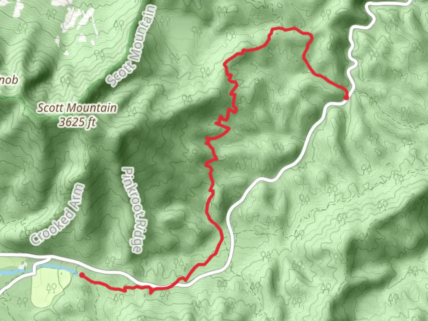 An image depicting the trail Crib Gap and Schoolhouse Gap Trail and its surrounding area.