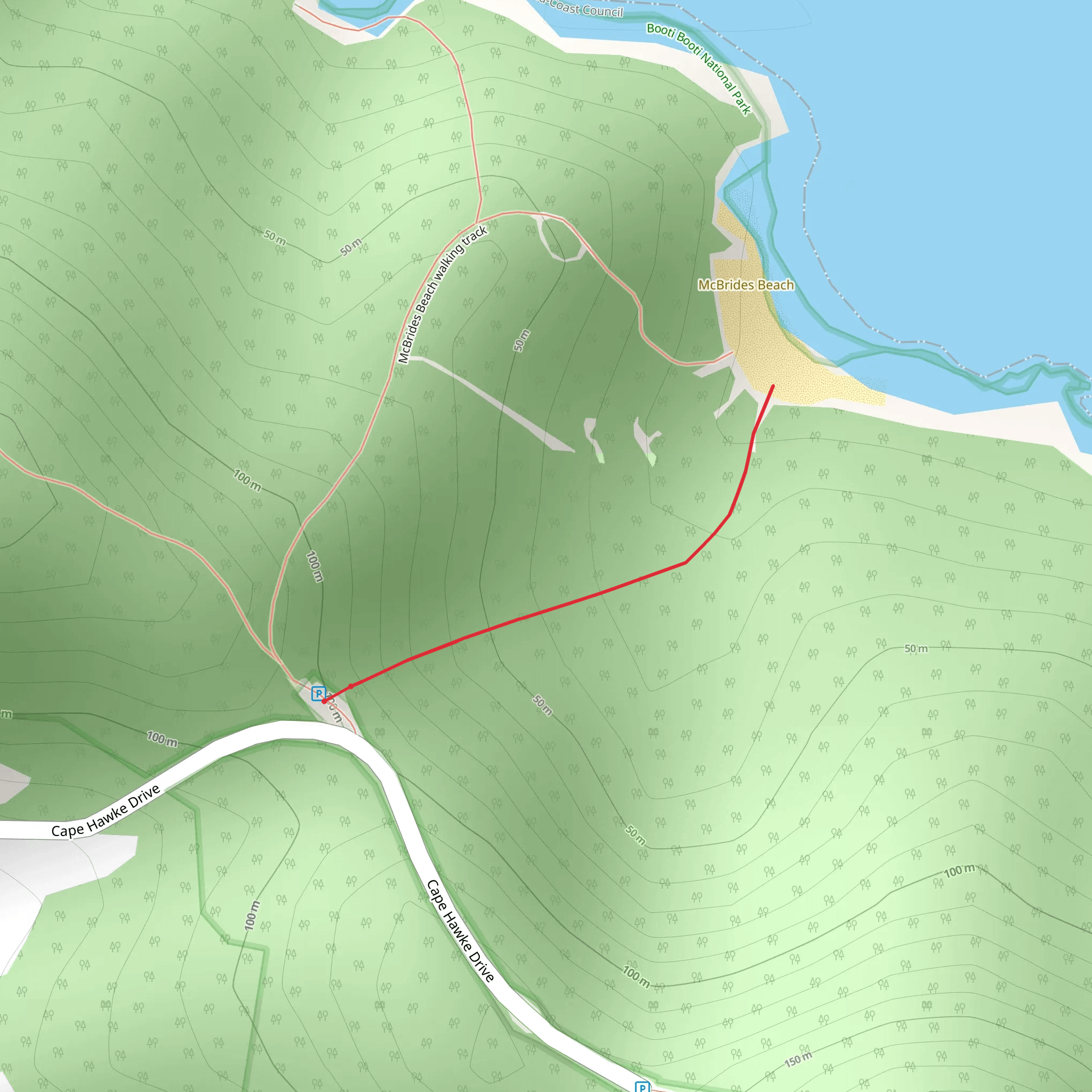 McBrides Beach Track mobile static map