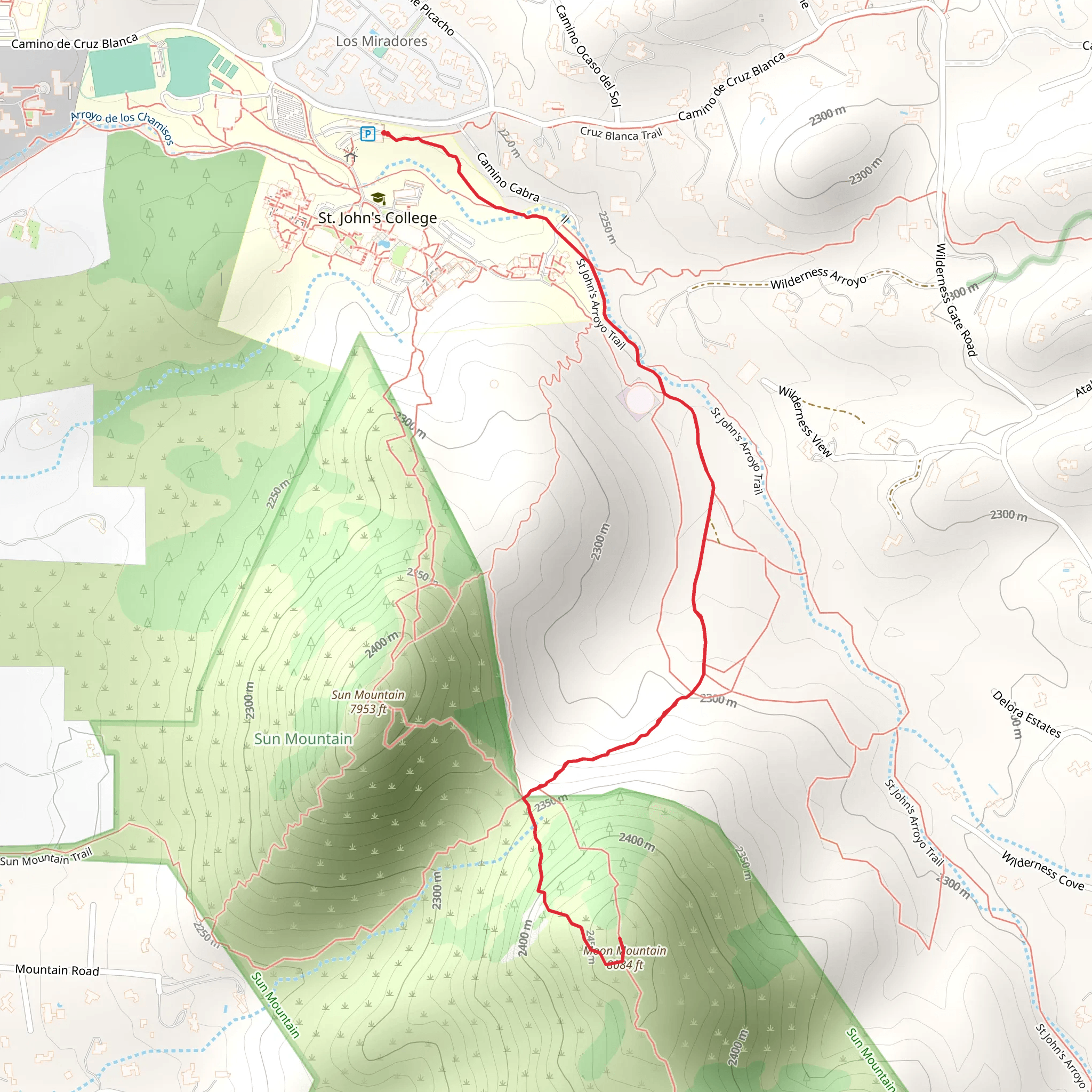 Mountain Moon via Saint John Trail mobile static map