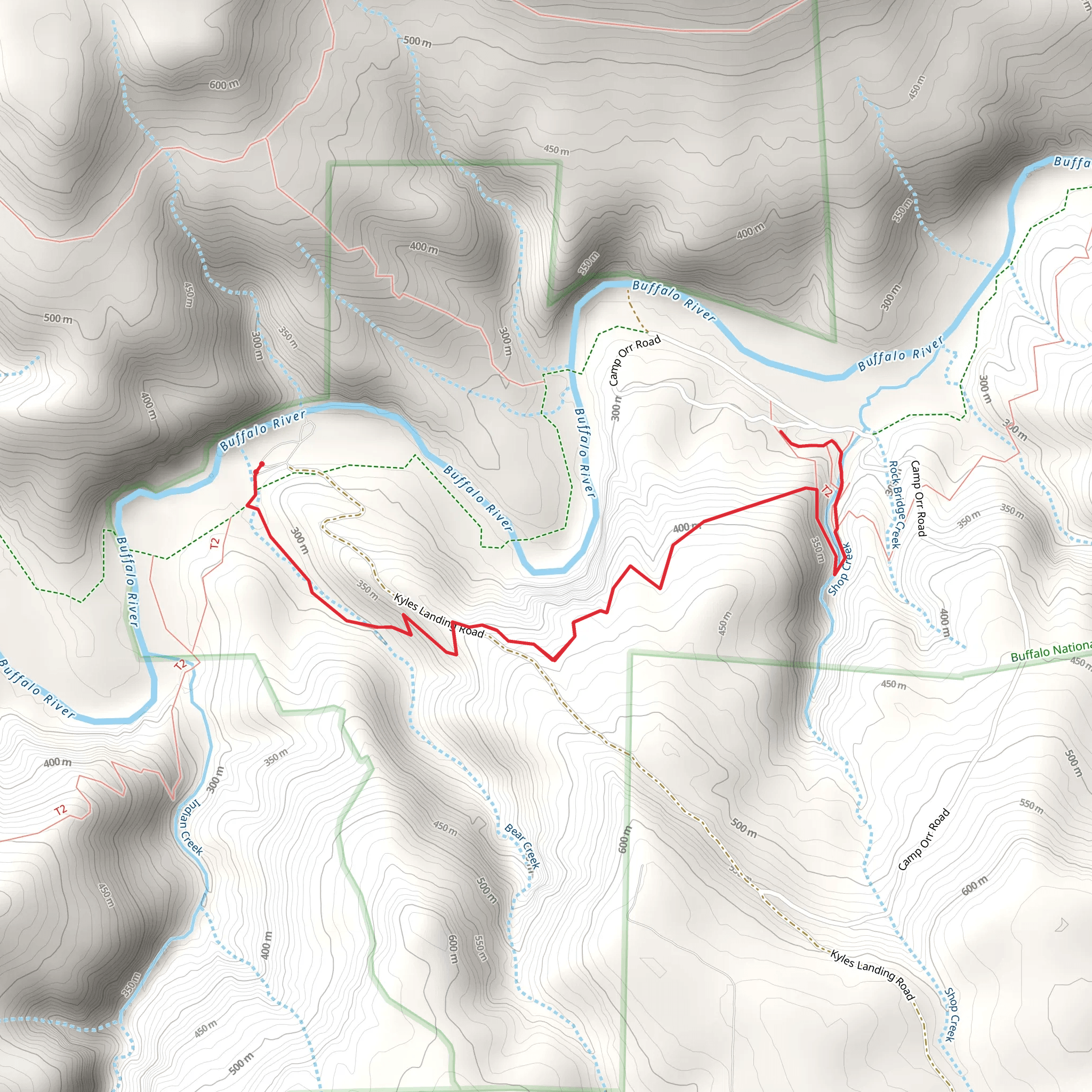 Buffalo River Trail - Buzzard Bluff mobile static map