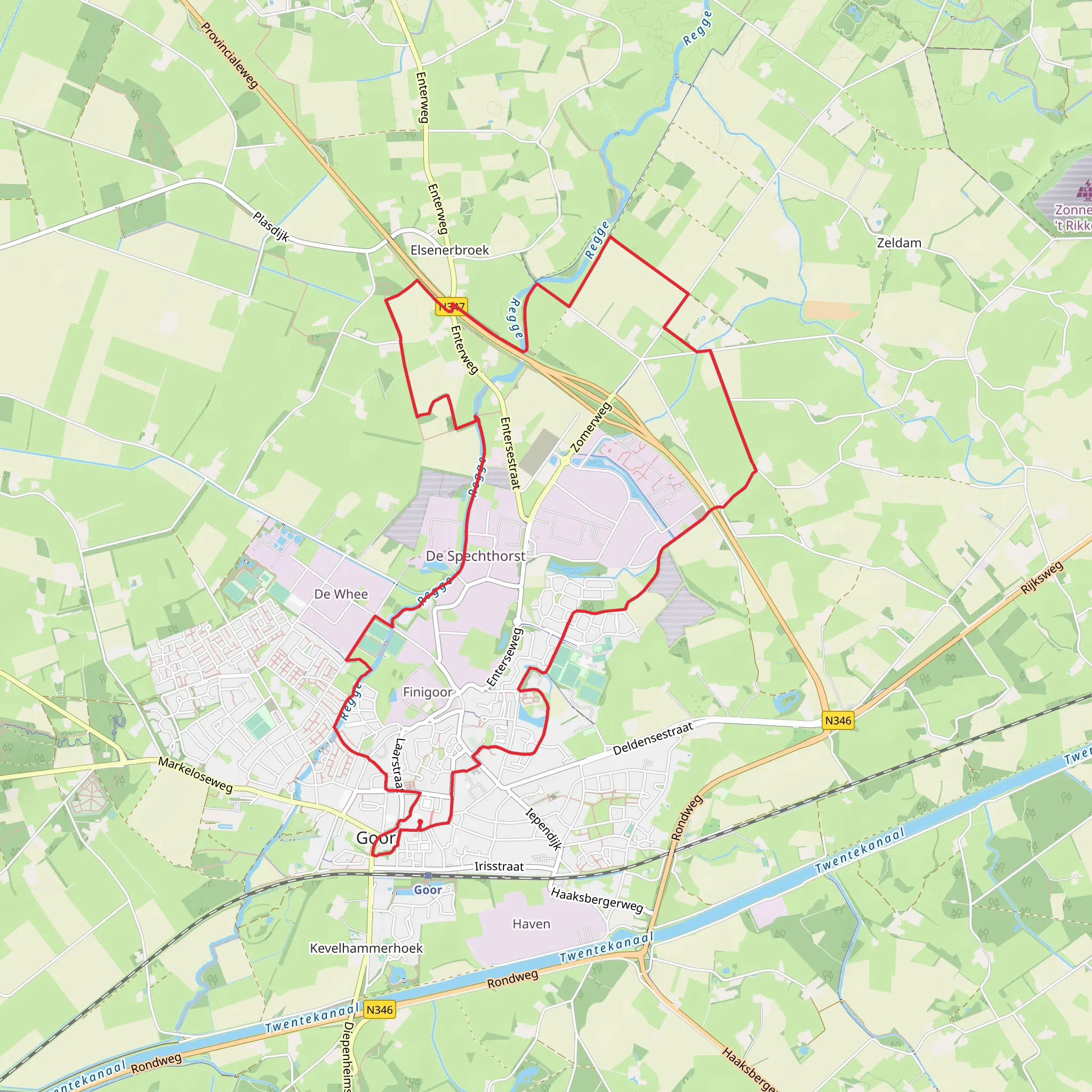 Mossendams Weg and Reggepad Loop mobile static map