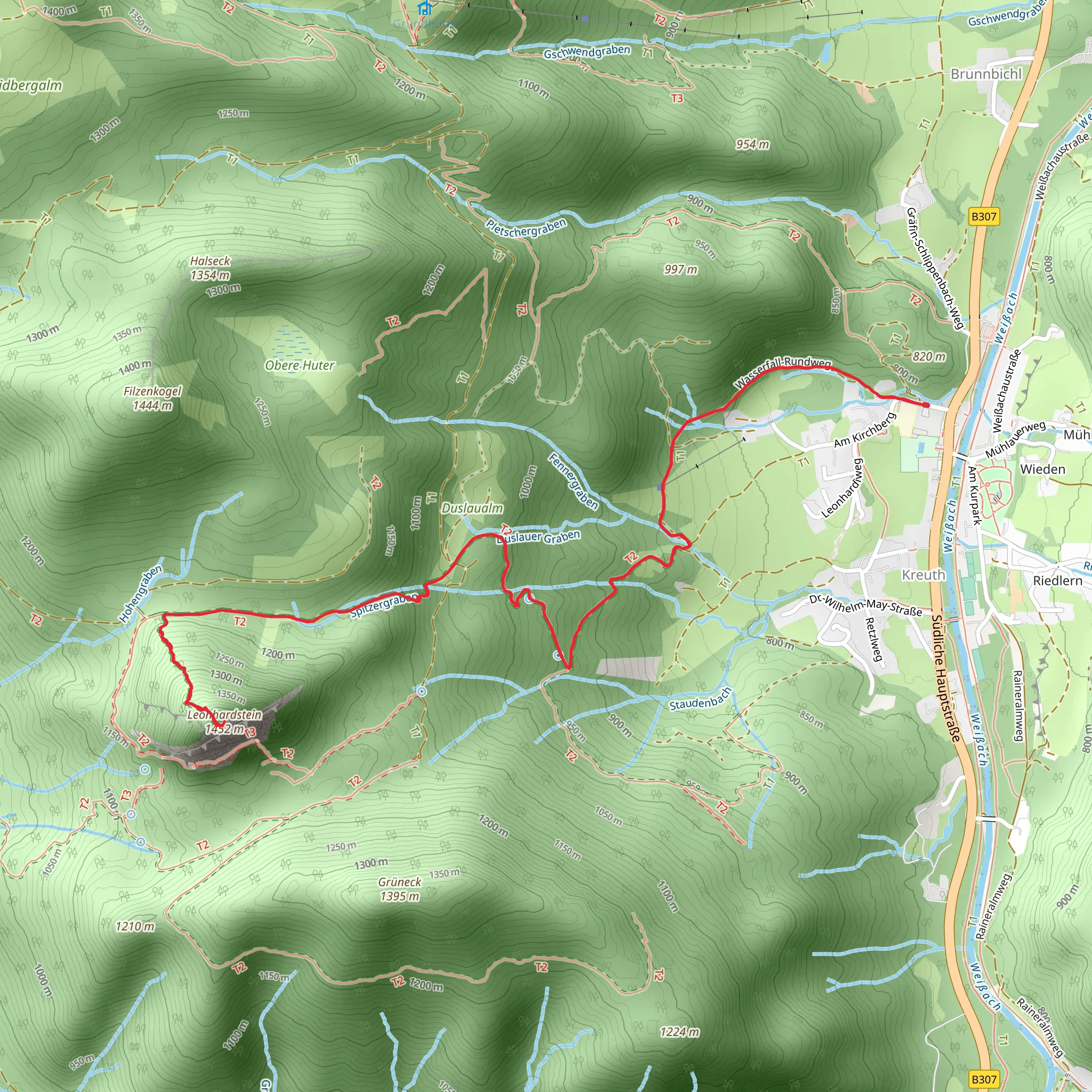Leonhardstein Peak mobile static map