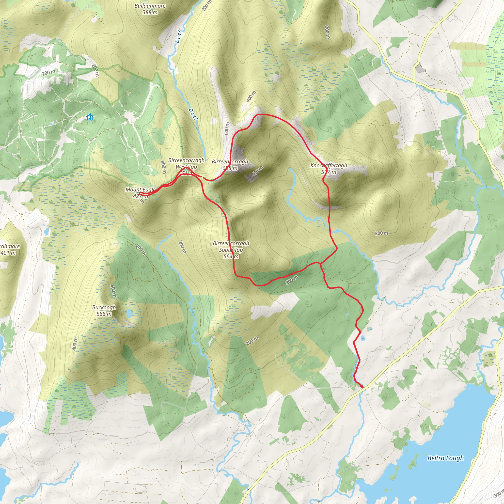 Mount Eagle and Birreencorragh Mountain Walk mobile static map