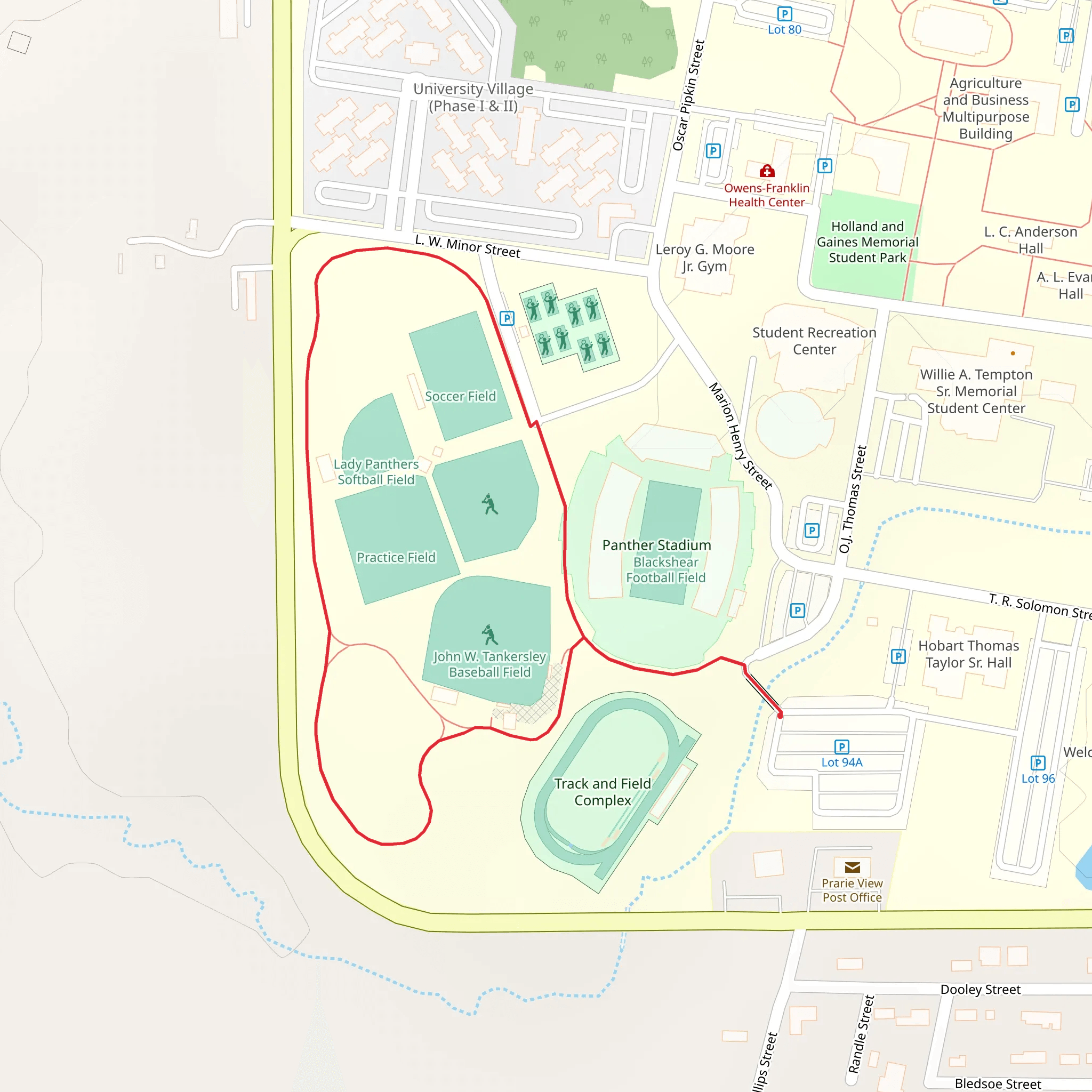 Practice Field Loop mobile static map