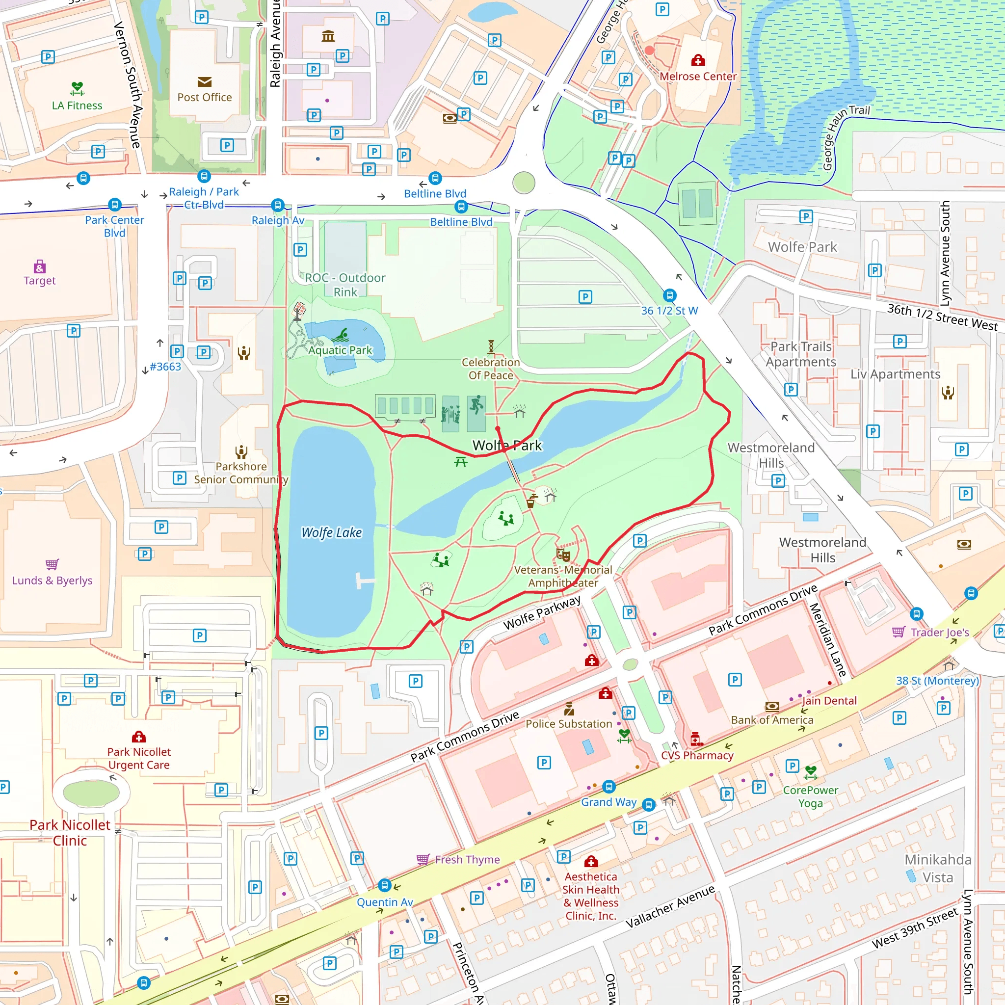 Wolfe Lake and Wolfe Park Loop mobile static map