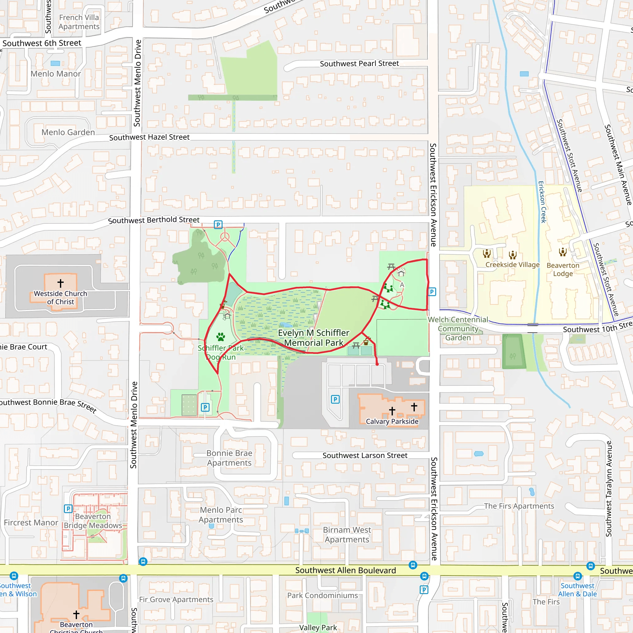 Evelyn M Schiffler Memorial Park Loop mobile static map