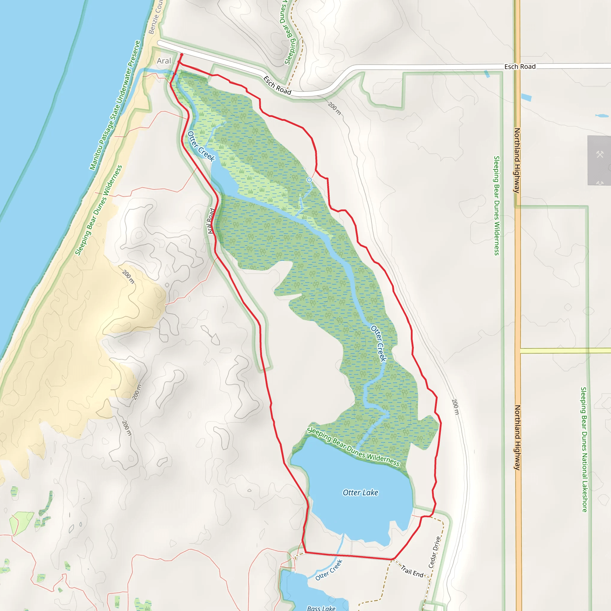 Otter Lake and Otter Creek Loop Trail mobile static map