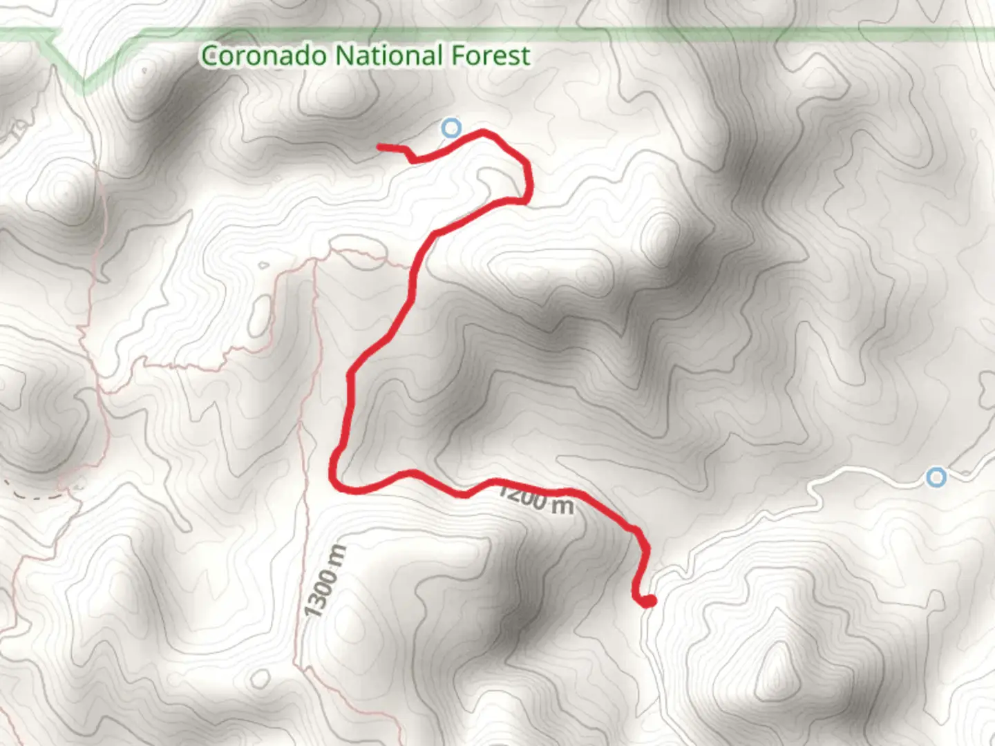An image depicting the trail Upper Red Spring Trail and its surrounding area.