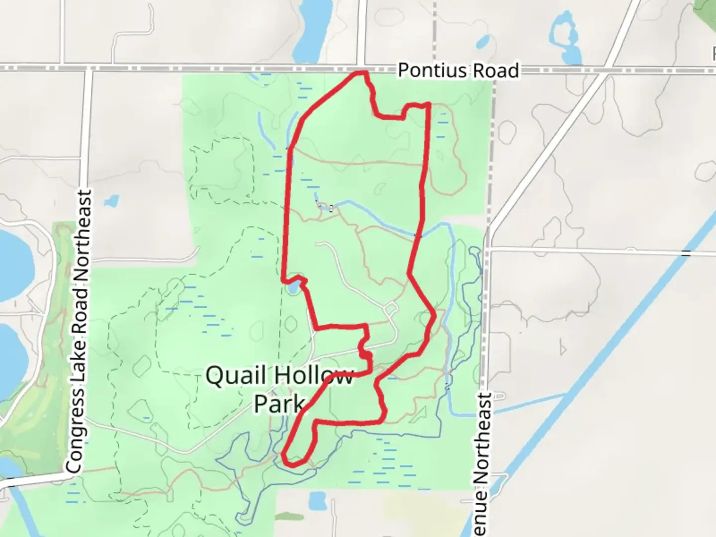 An image depicting the trail Meadow Lands and Nature for All Loop and its surrounding area.