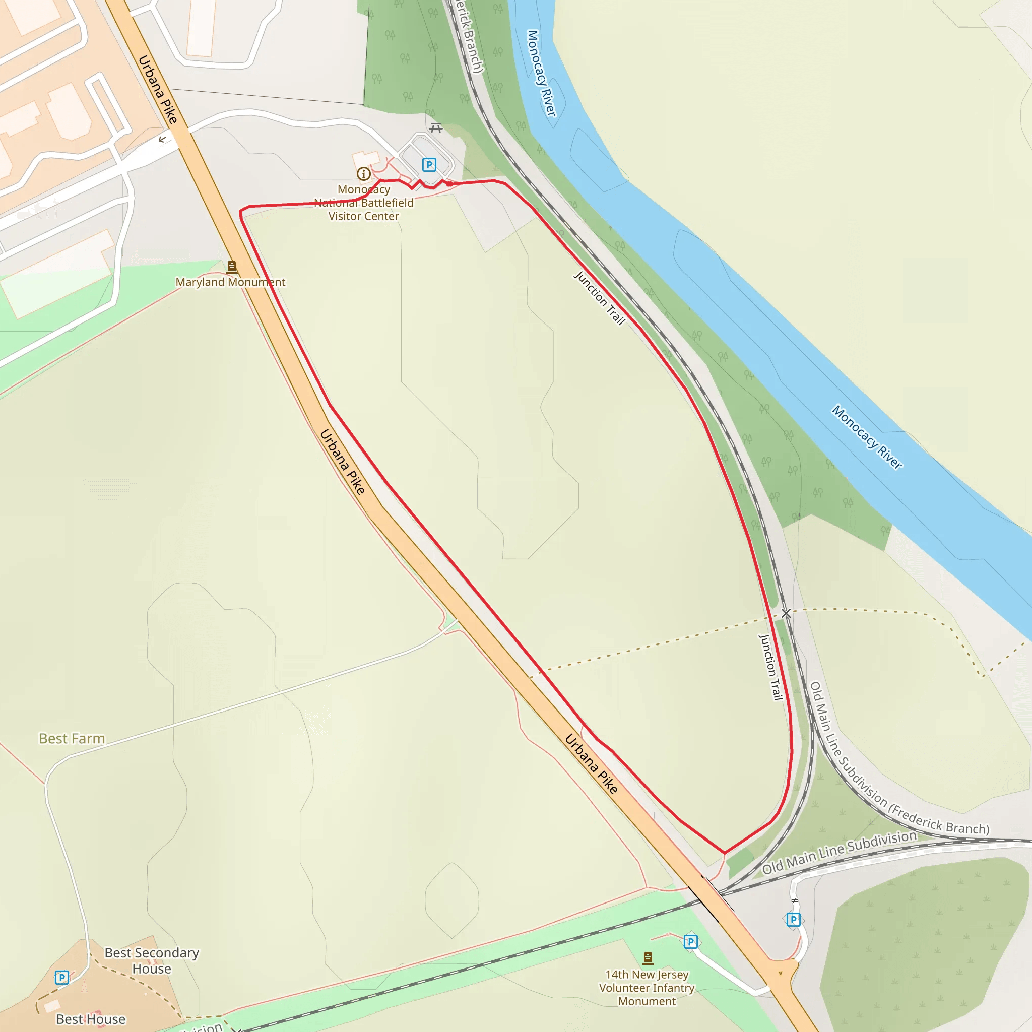 Junction Loop Trail mobile static map