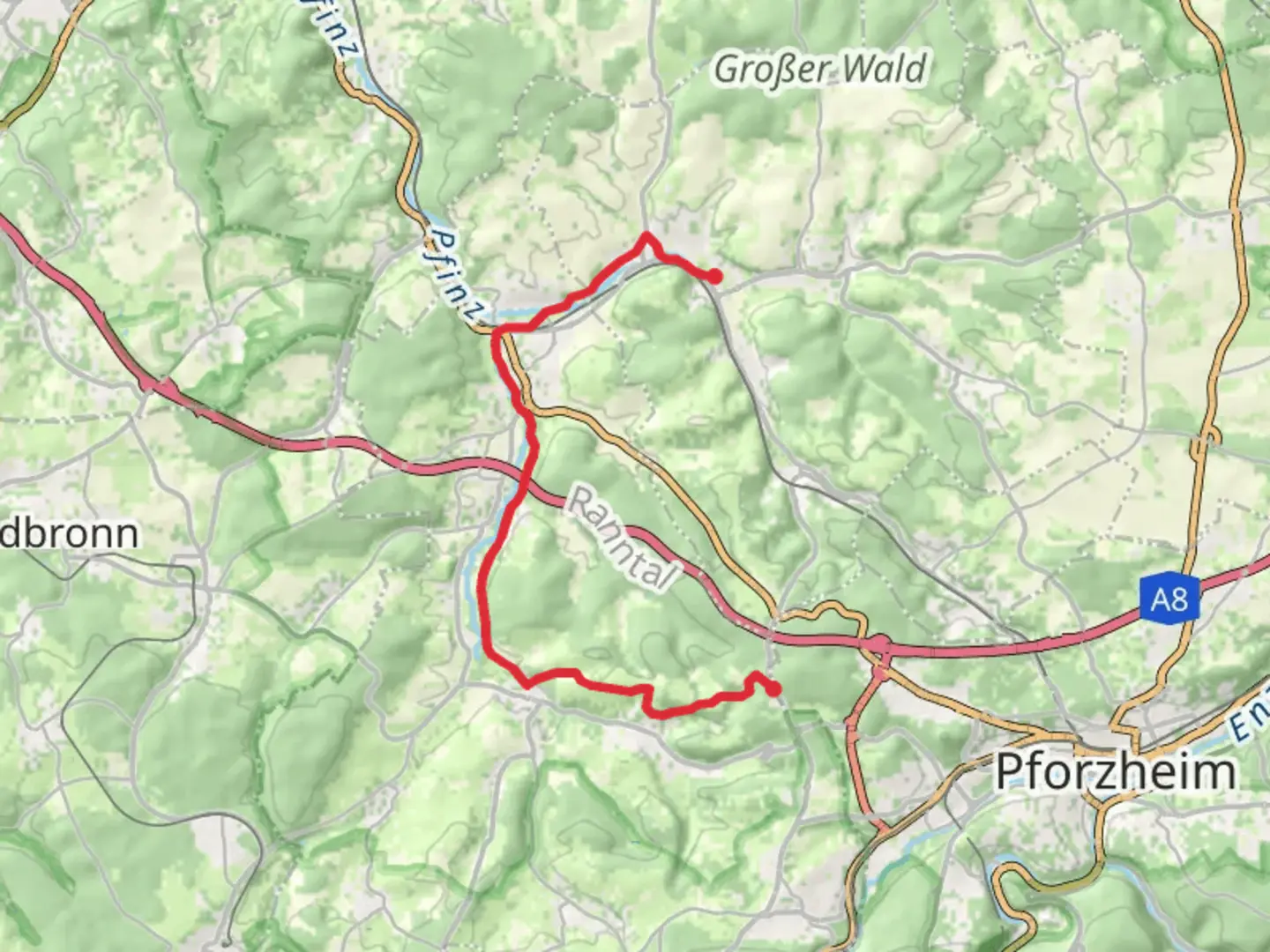 An image depicting the trail Reihelberg to Konigsbachstein Walk and its surrounding area.
