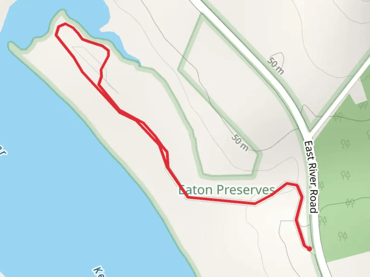 An image depicting the trail Kennebec River from East River Road and its surrounding area.