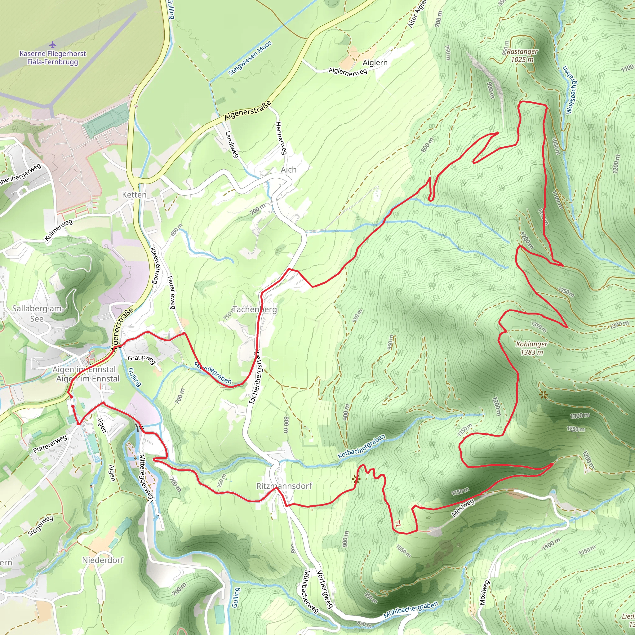Stalingkreuz-Kohlanger-Rastanger Way mobile static map