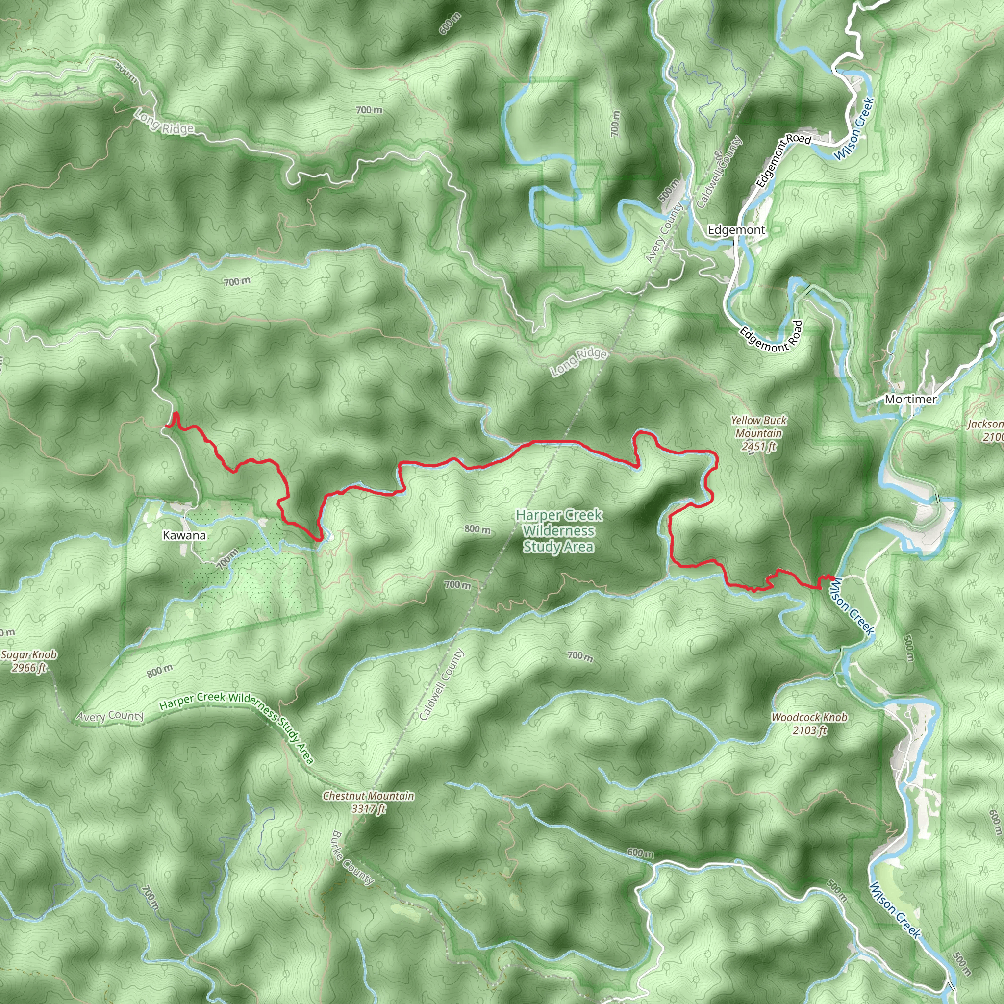 Harper Creek Trail mobile static map