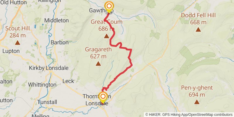Skipton Loop via Pennine Way stage 5 Map