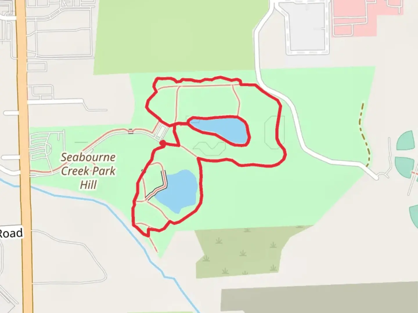 An image depicting the trail Seabourne Creek Park Loop and its surrounding area.