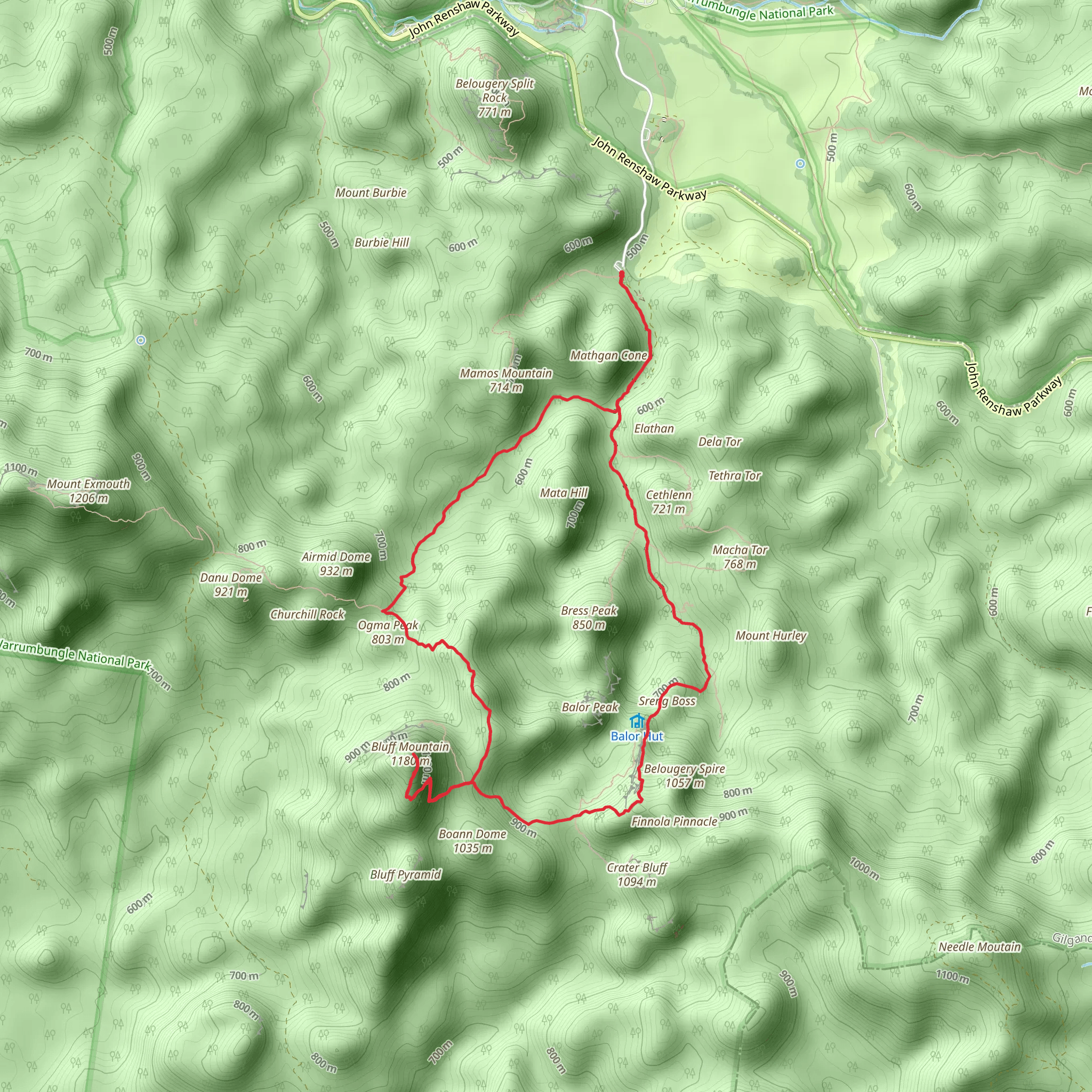 Bluff Mountain Track mobile static map