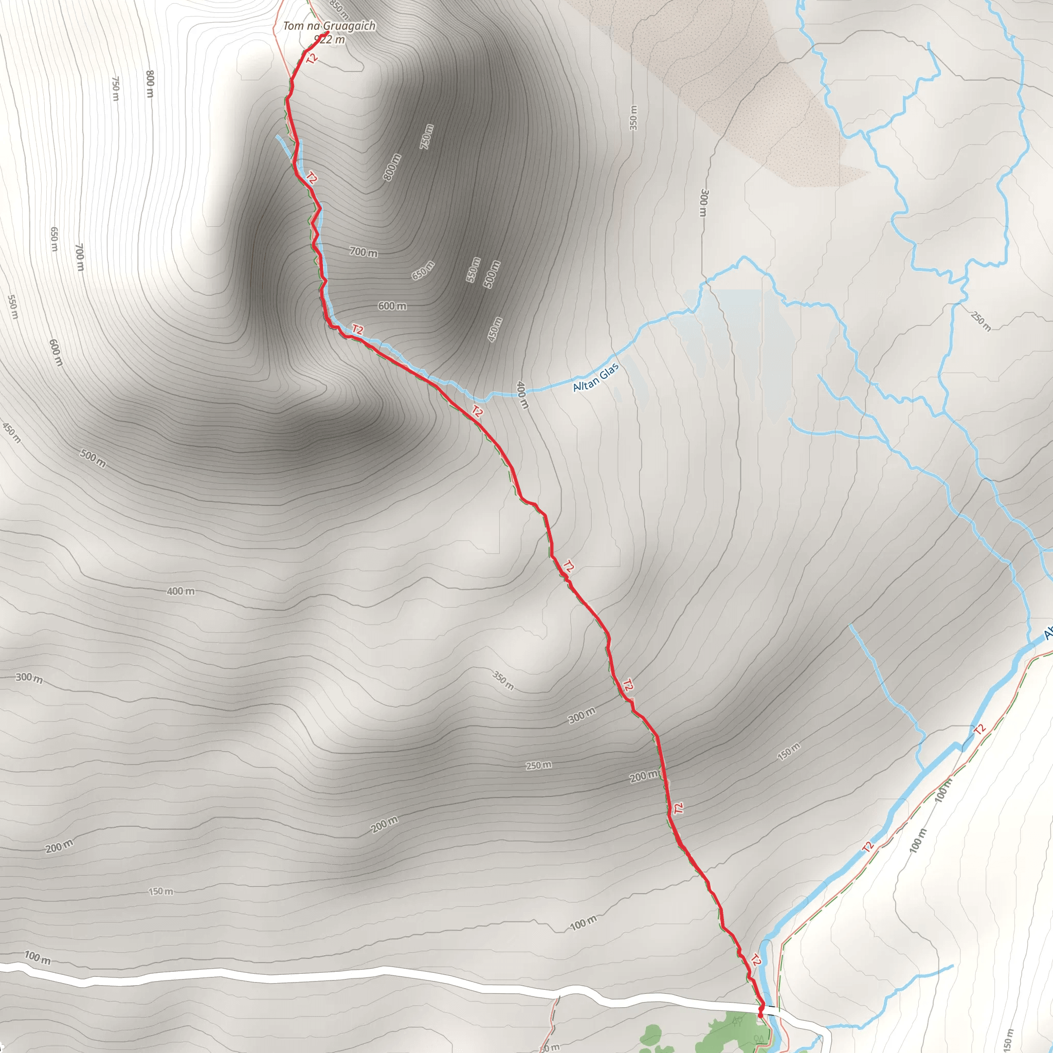 Tom na Gruagaich - Beinn Alligin mobile static map
