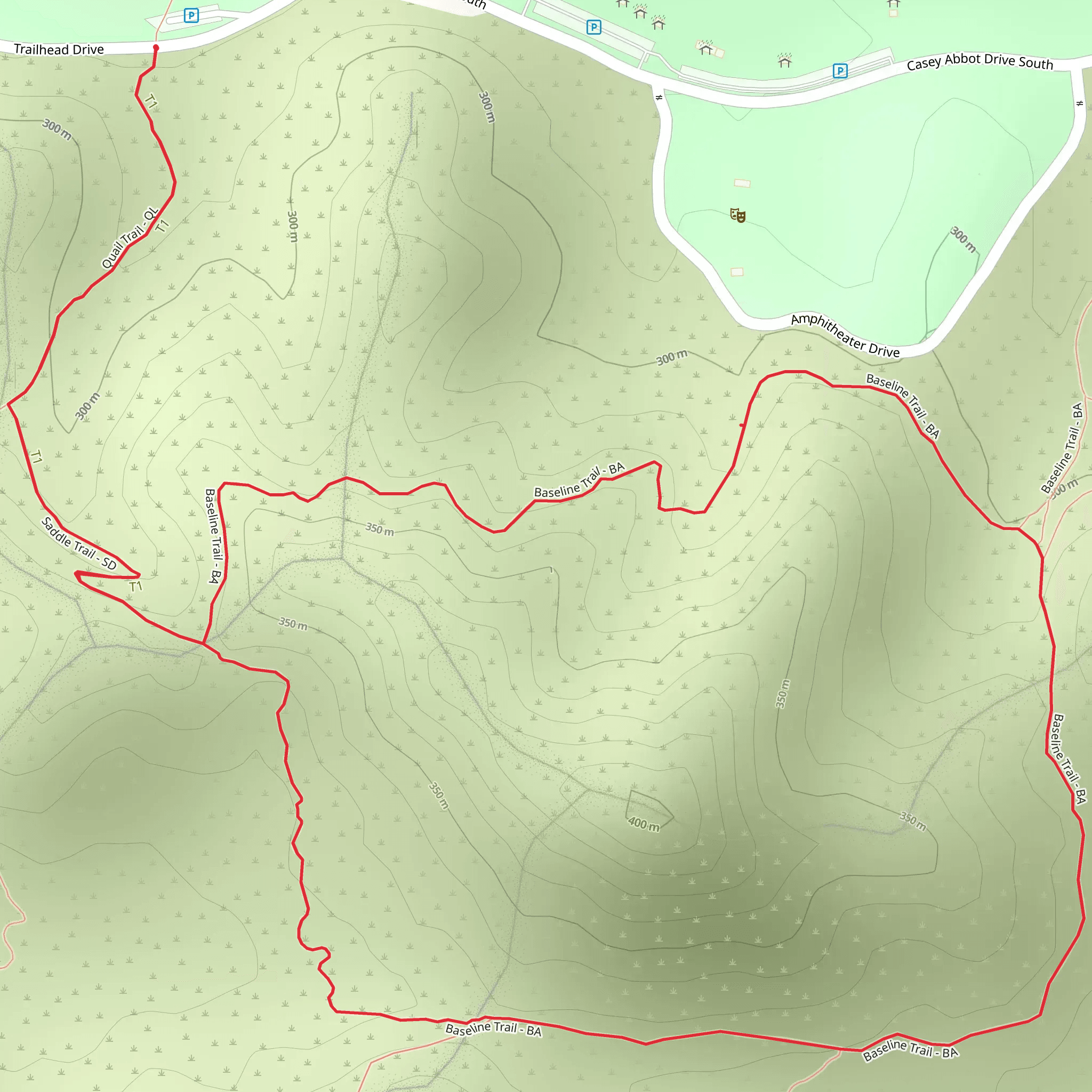 Baseline Loop Trail mobile static map