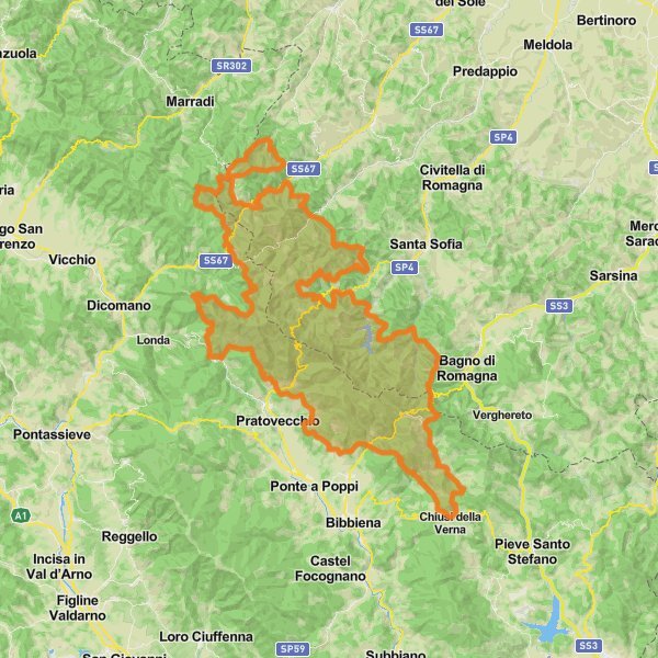 Foreste Casentinesi, Monte Falterona, Campigna National Park mobile static map