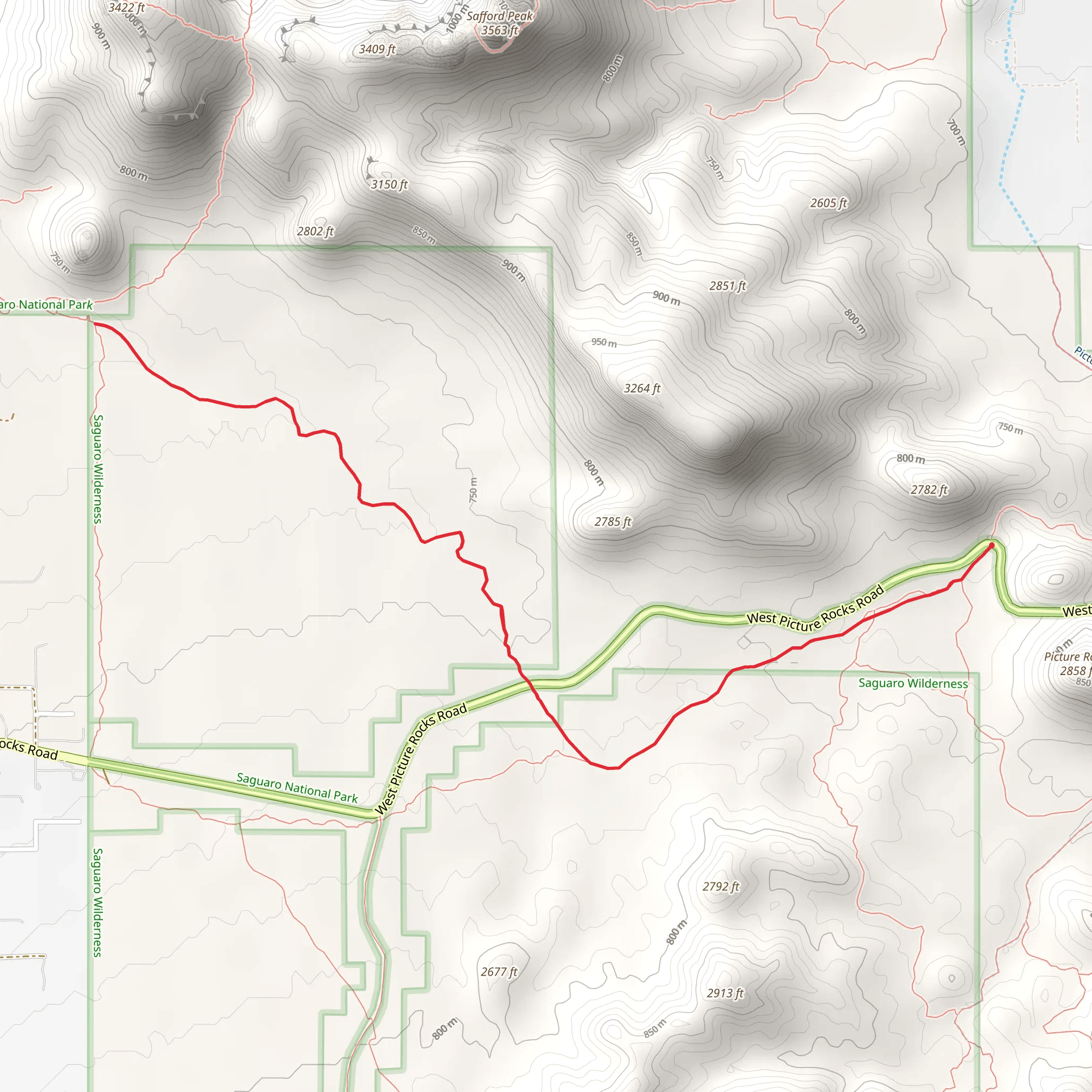 Panther Peak Wash Trail via Cam - Boh Trail mobile static map