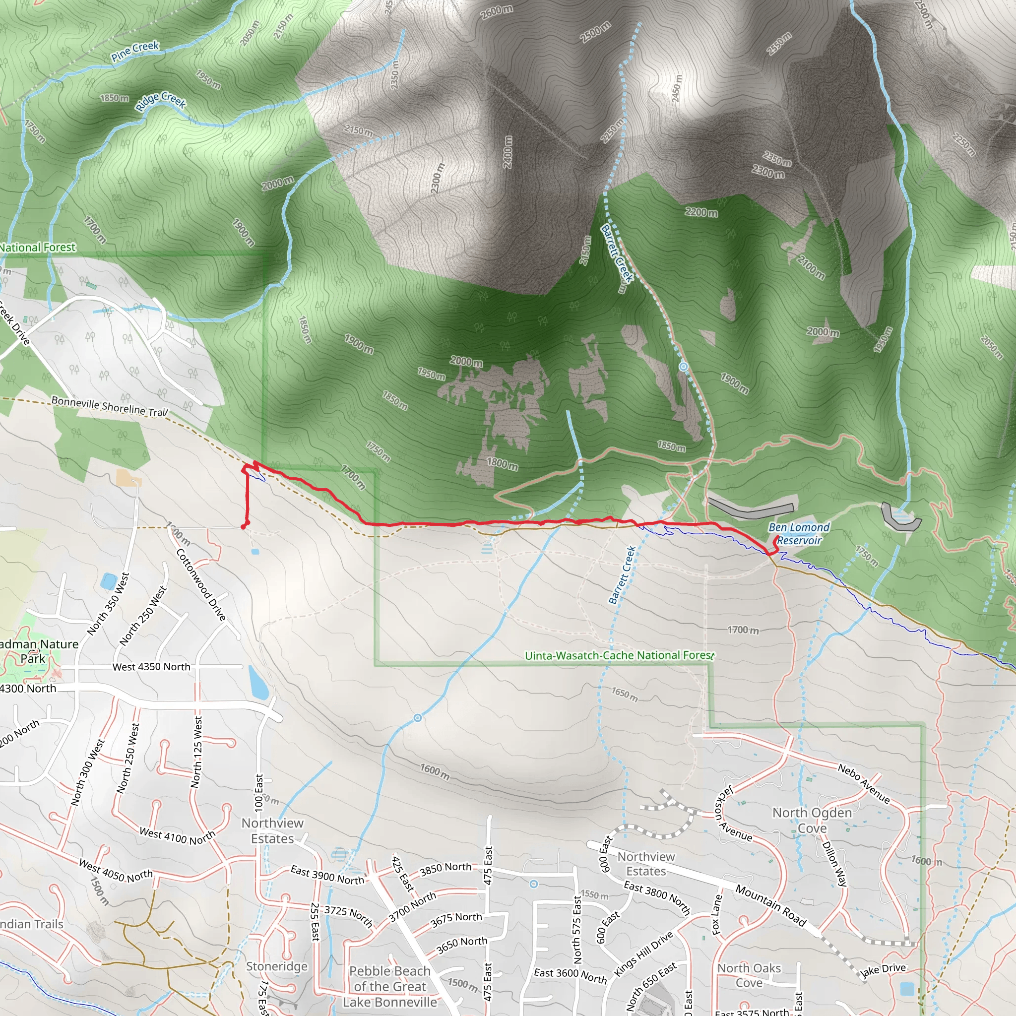 Pleasant View Trail mobile static map